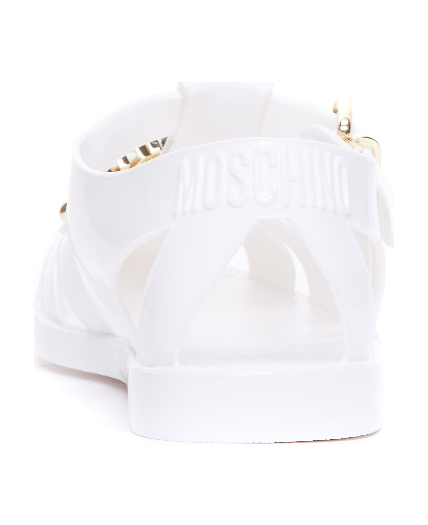Moschino Jelly Sandals With Lettering Logo - White サンダル