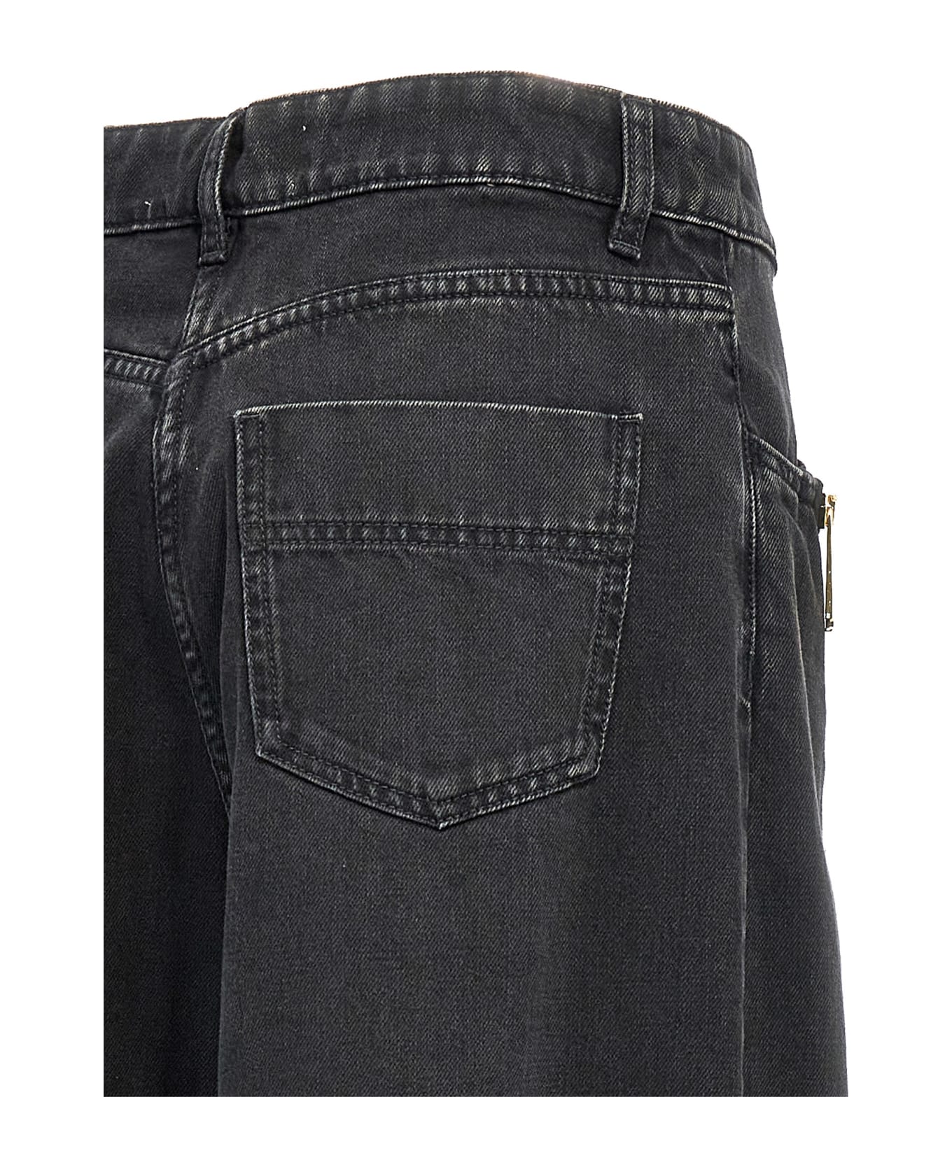 Elisabetta Franchi Zip Detail Jeans - Black