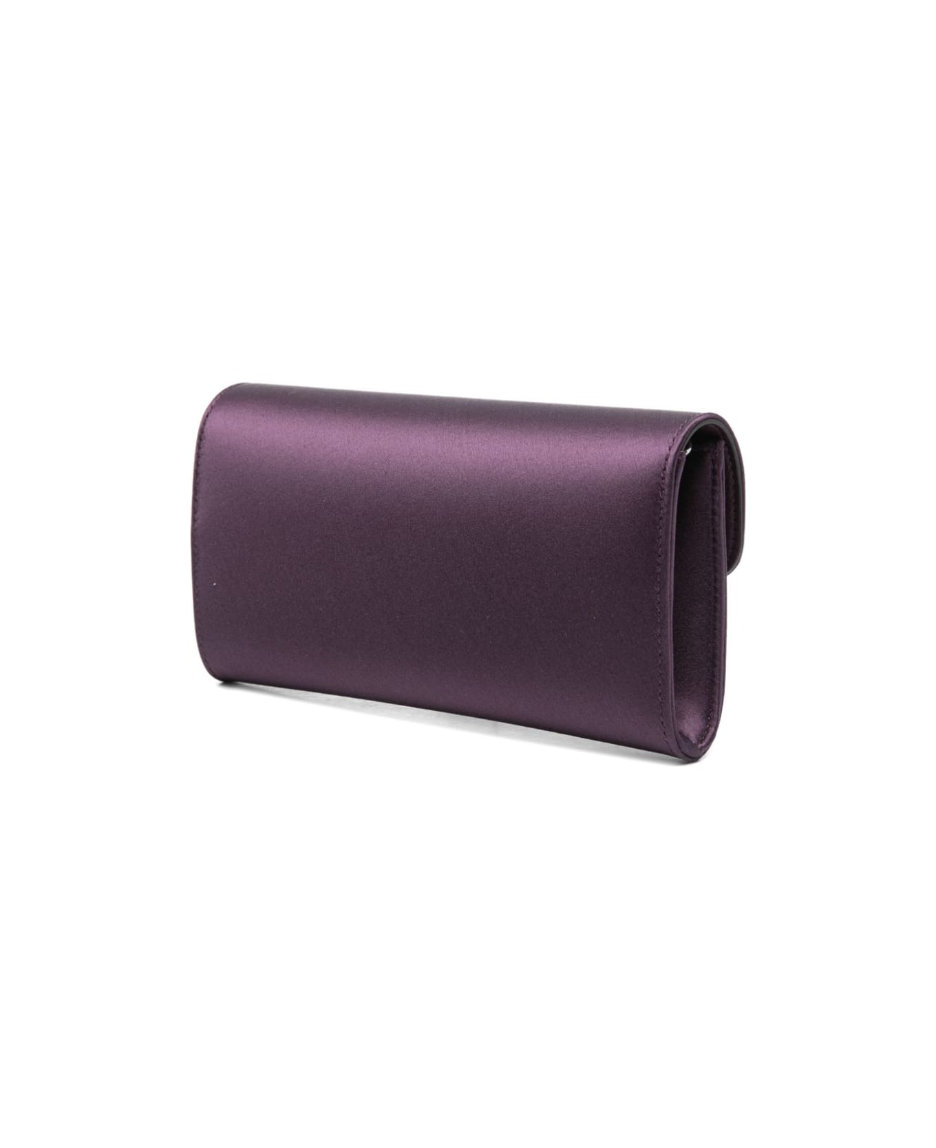 Jimmy Choo Bing Satin Wallet On Chain - Bordeaux