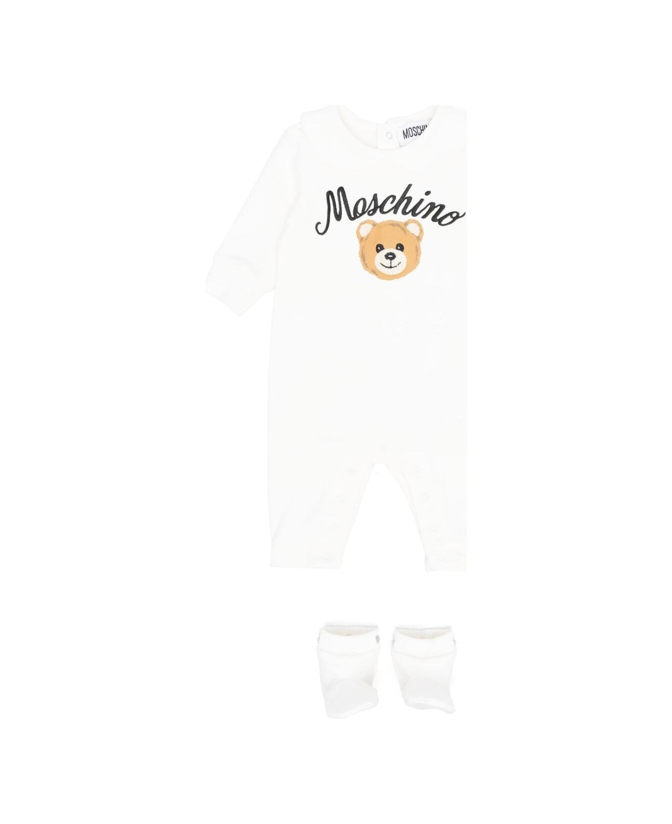 Moschino Babygrow With Gift Box - White ボディスーツ＆セットアップ