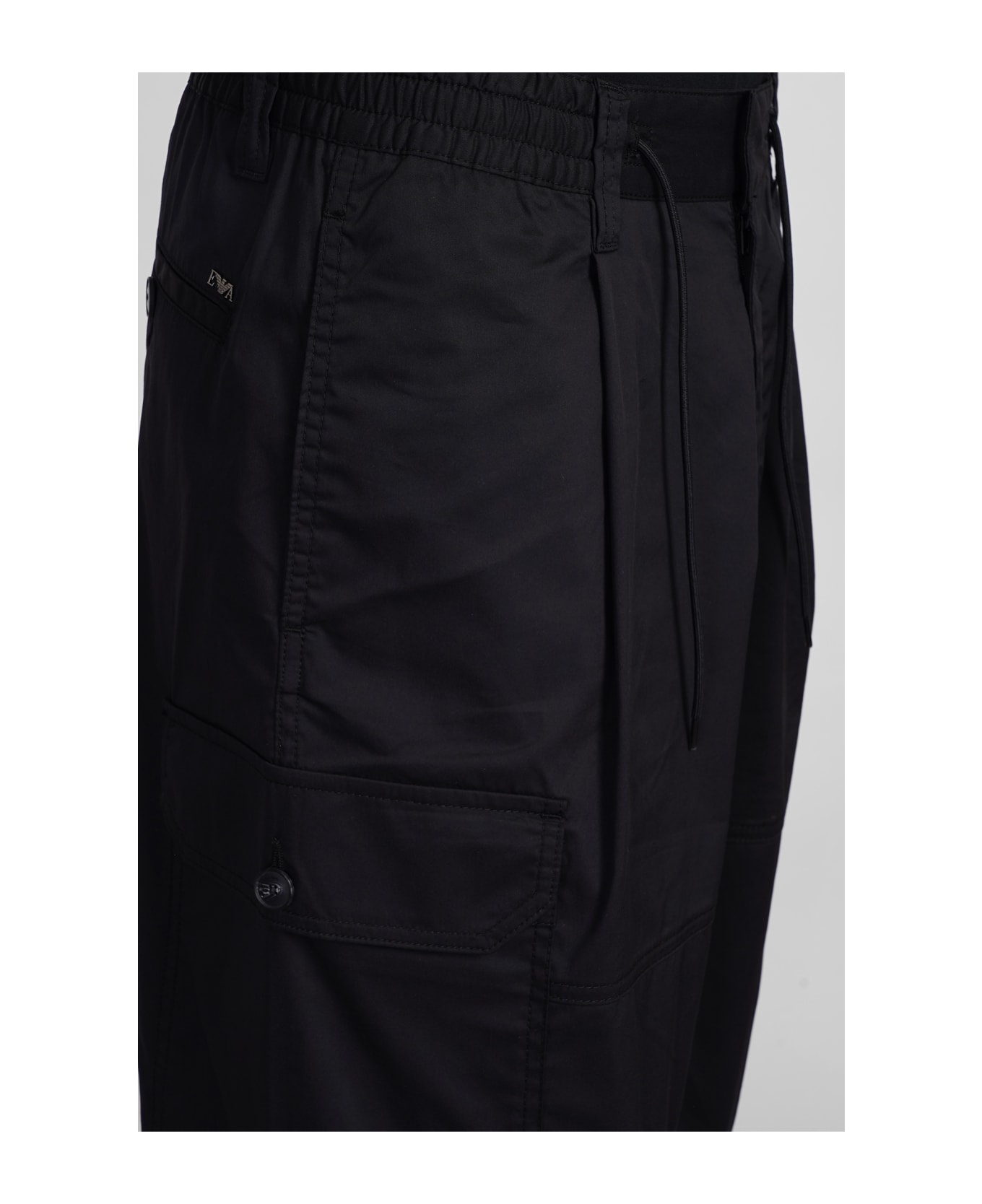 Emporio Armani Pants In Black Cotton - black