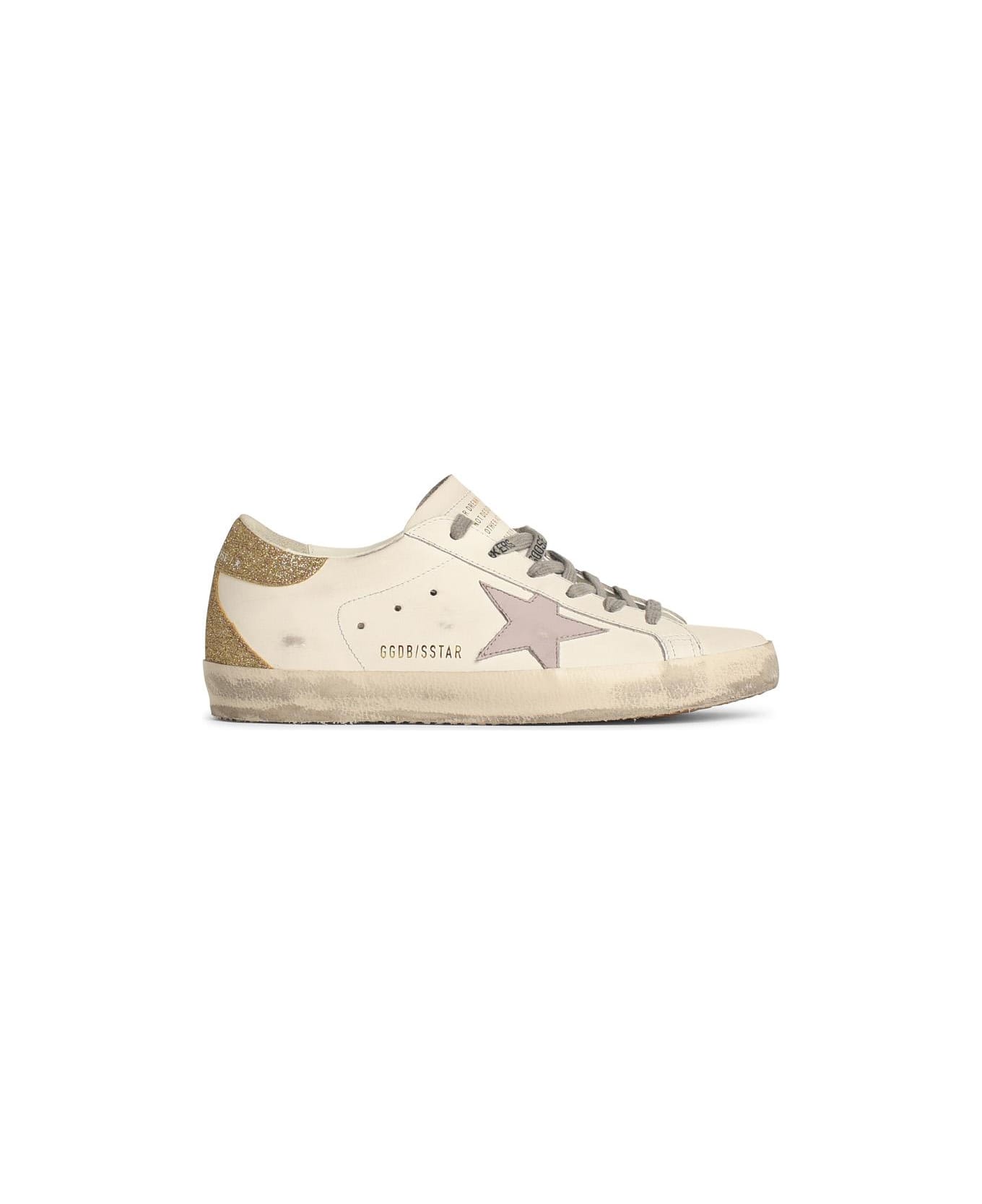 Golden Goose White Leather Sneakers - White