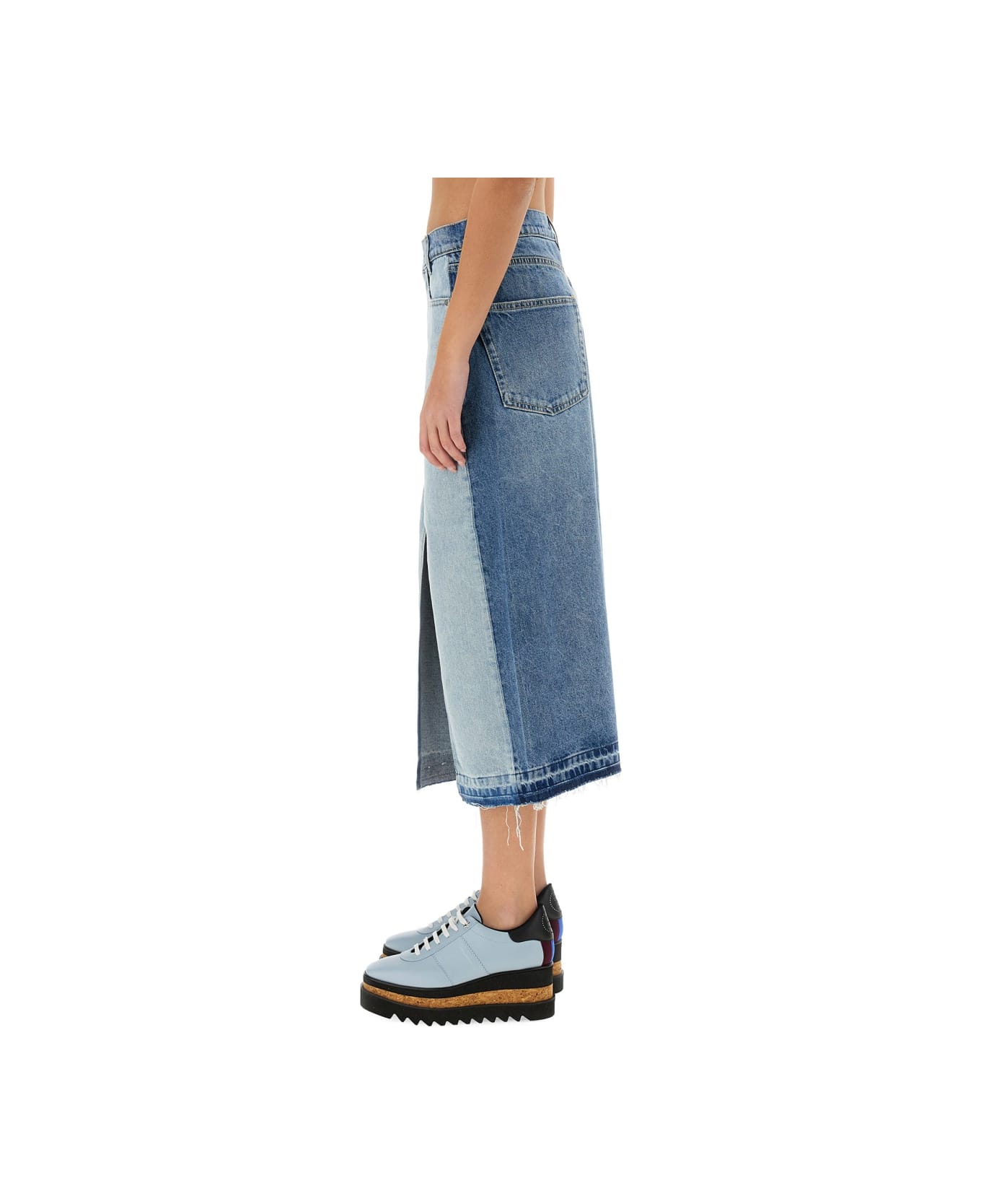 Stella McCartney Denim Skirt With Contrasting Panel - DENIM