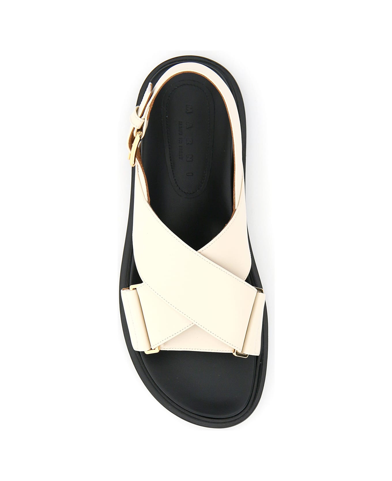 Marni Ivory Leather Sandals - Ivory