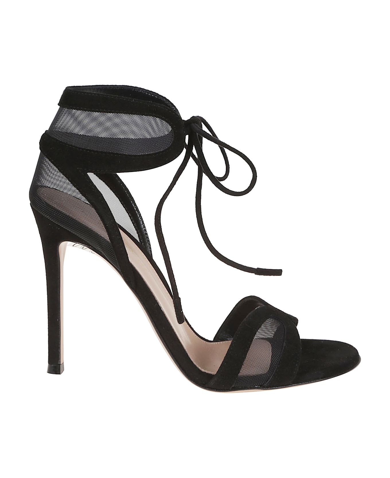 Gianvito Rossi Camoscio+rete Sandal - Nene Black Black