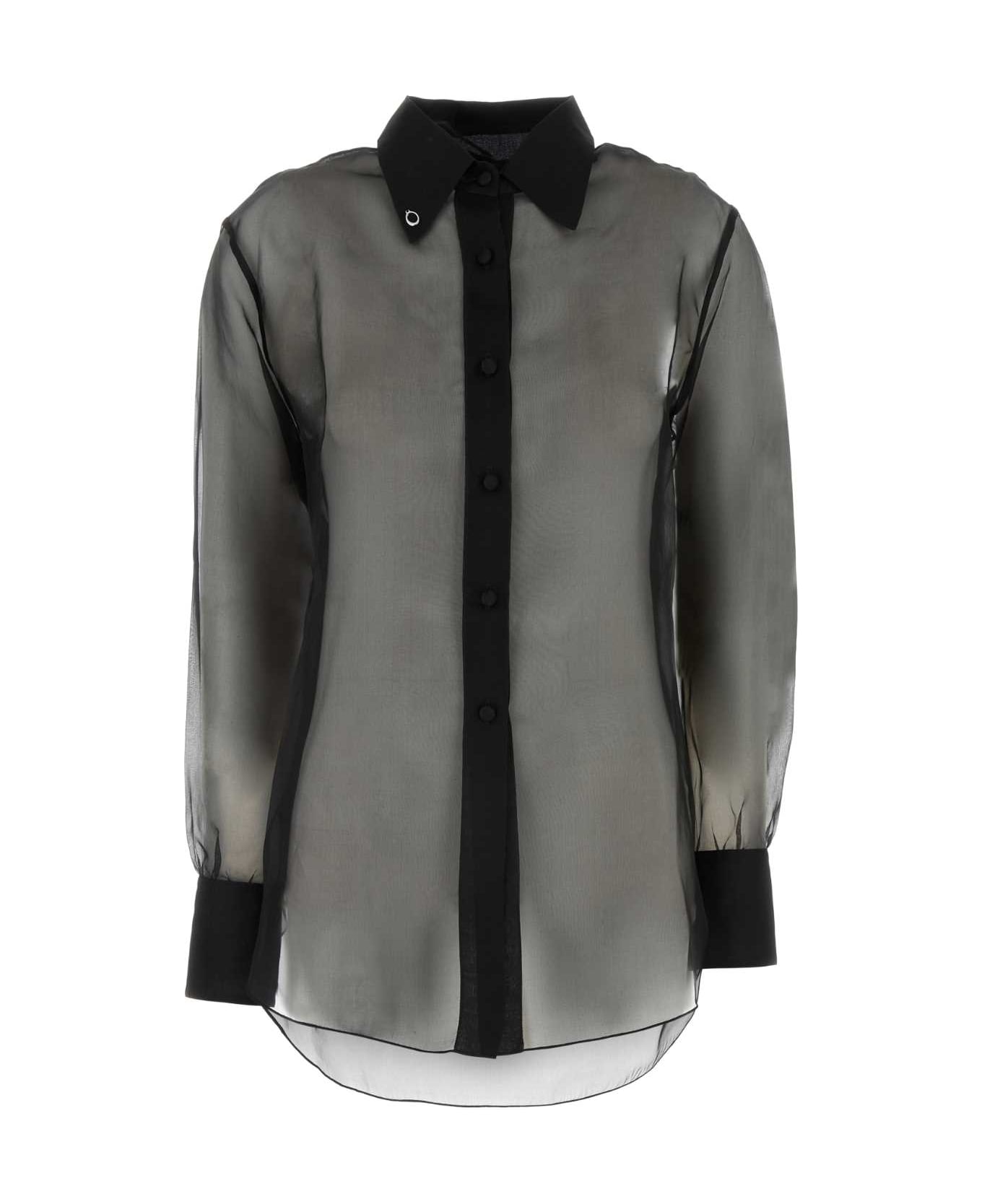 Oseree Black Organza Silk - BLACK