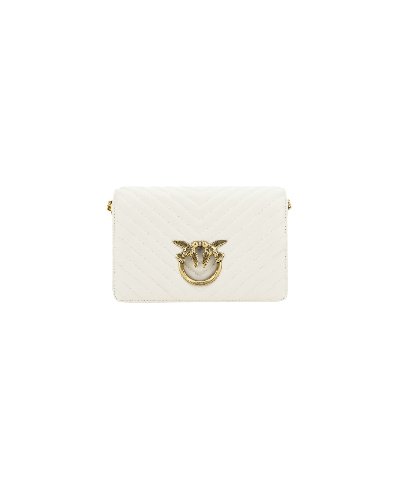 Pinko Love Click Shoulder Bag - Bianco Seta