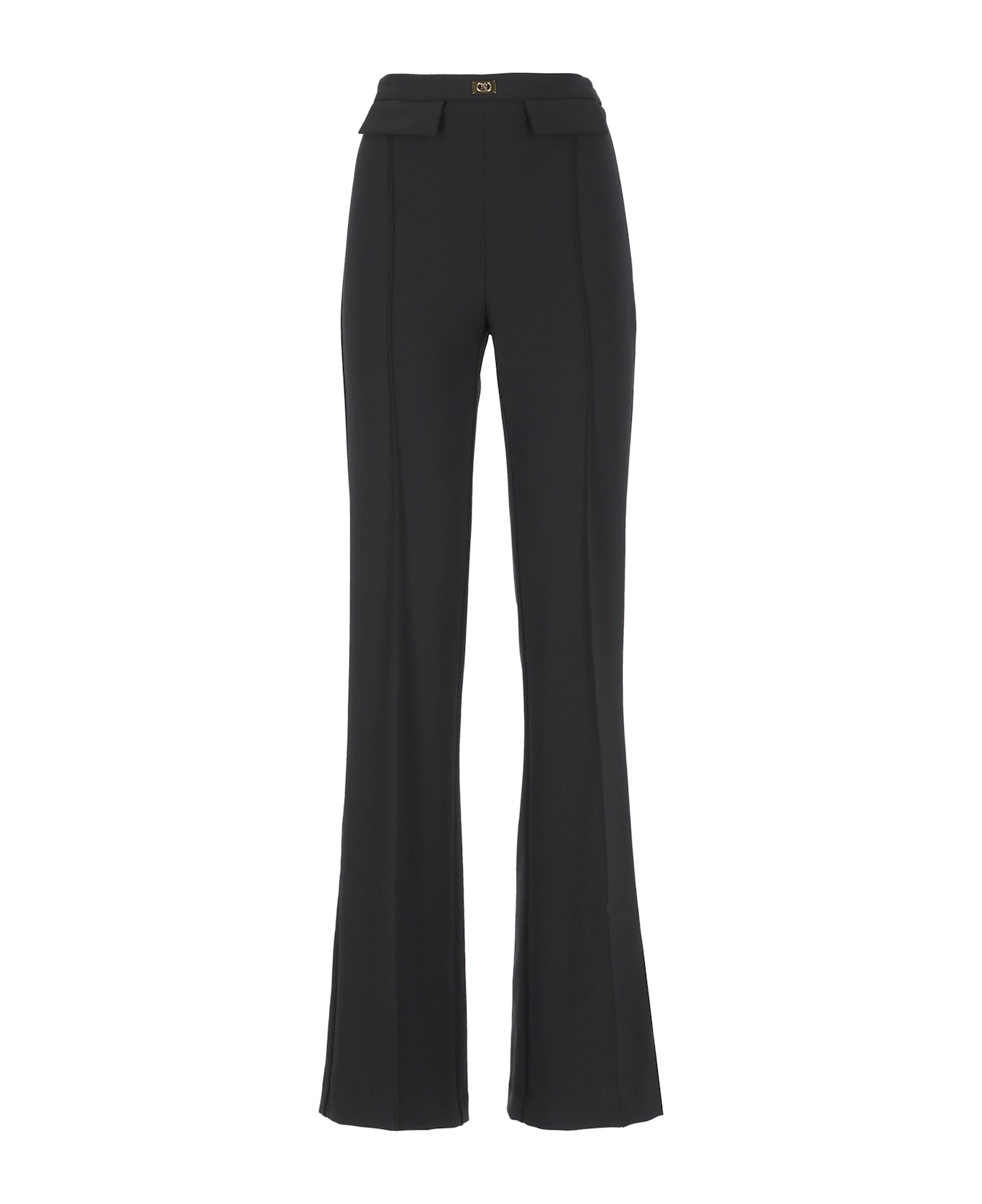 Elisabetta Franchi Crepe Pants - Black ボトムス