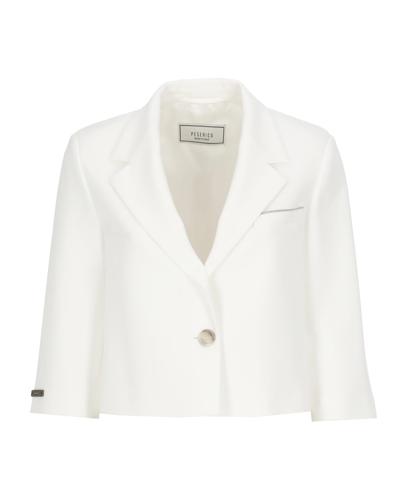 Peserico Viscose Single Breasted Blazer - White