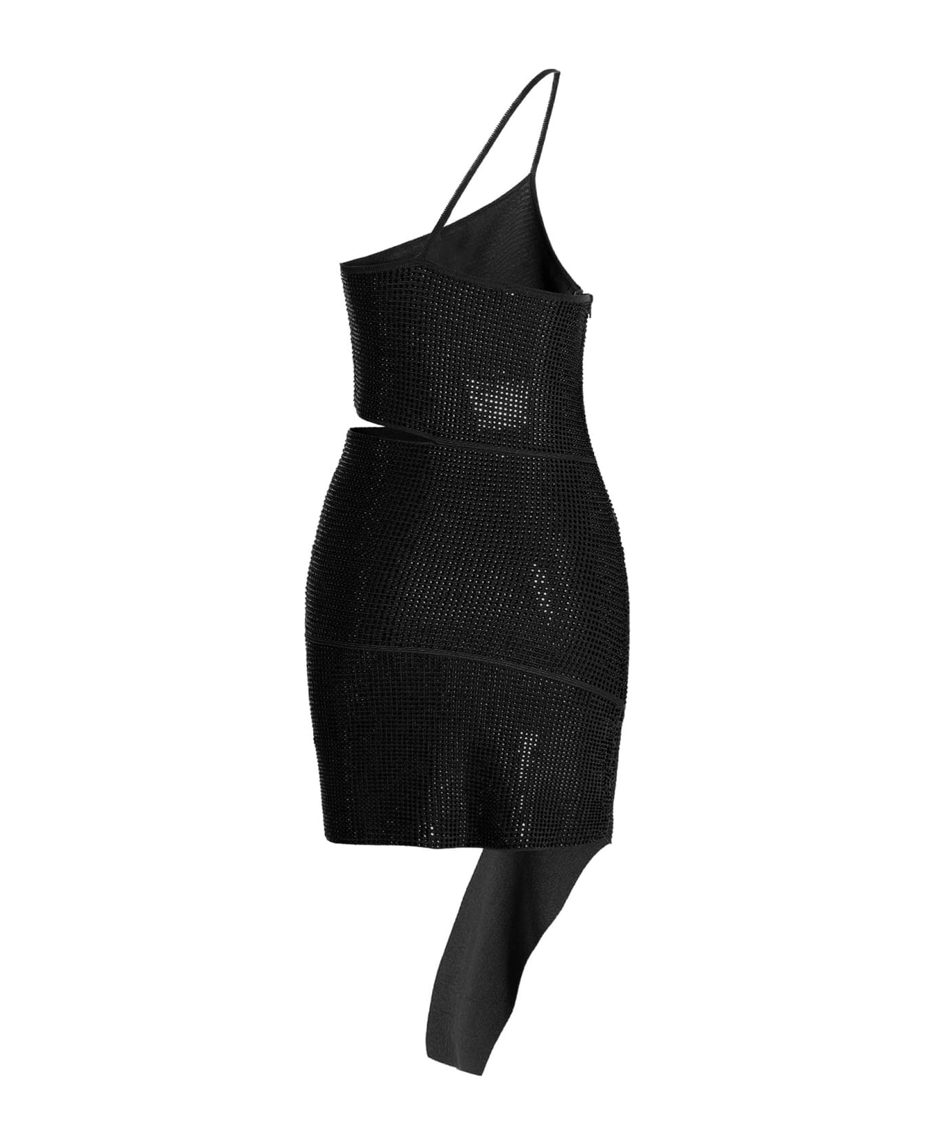 ANDREĀDAMO Sequin One Shoulder Dress - Black  