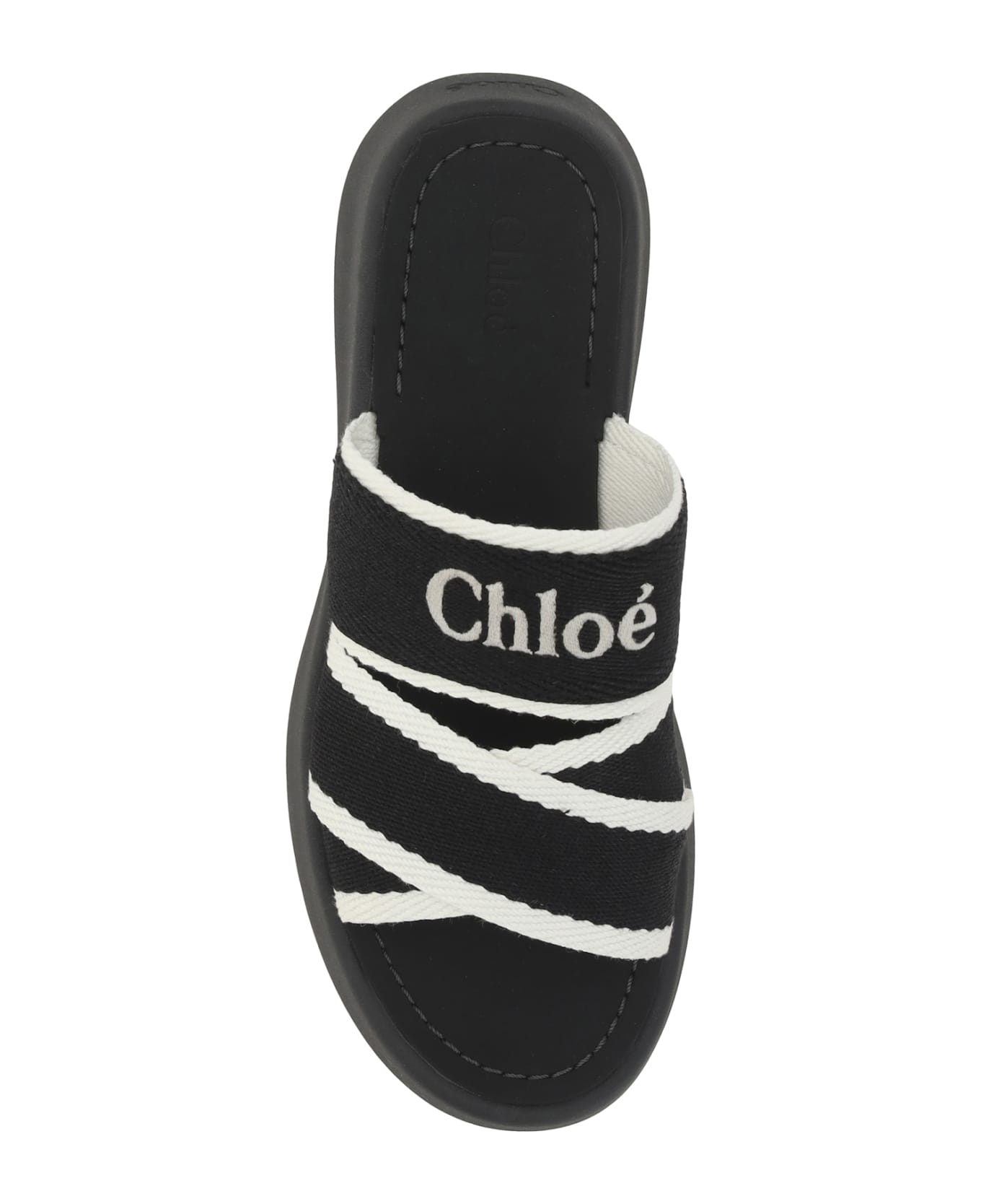 Chloé Mila Sandals - White  Black 1