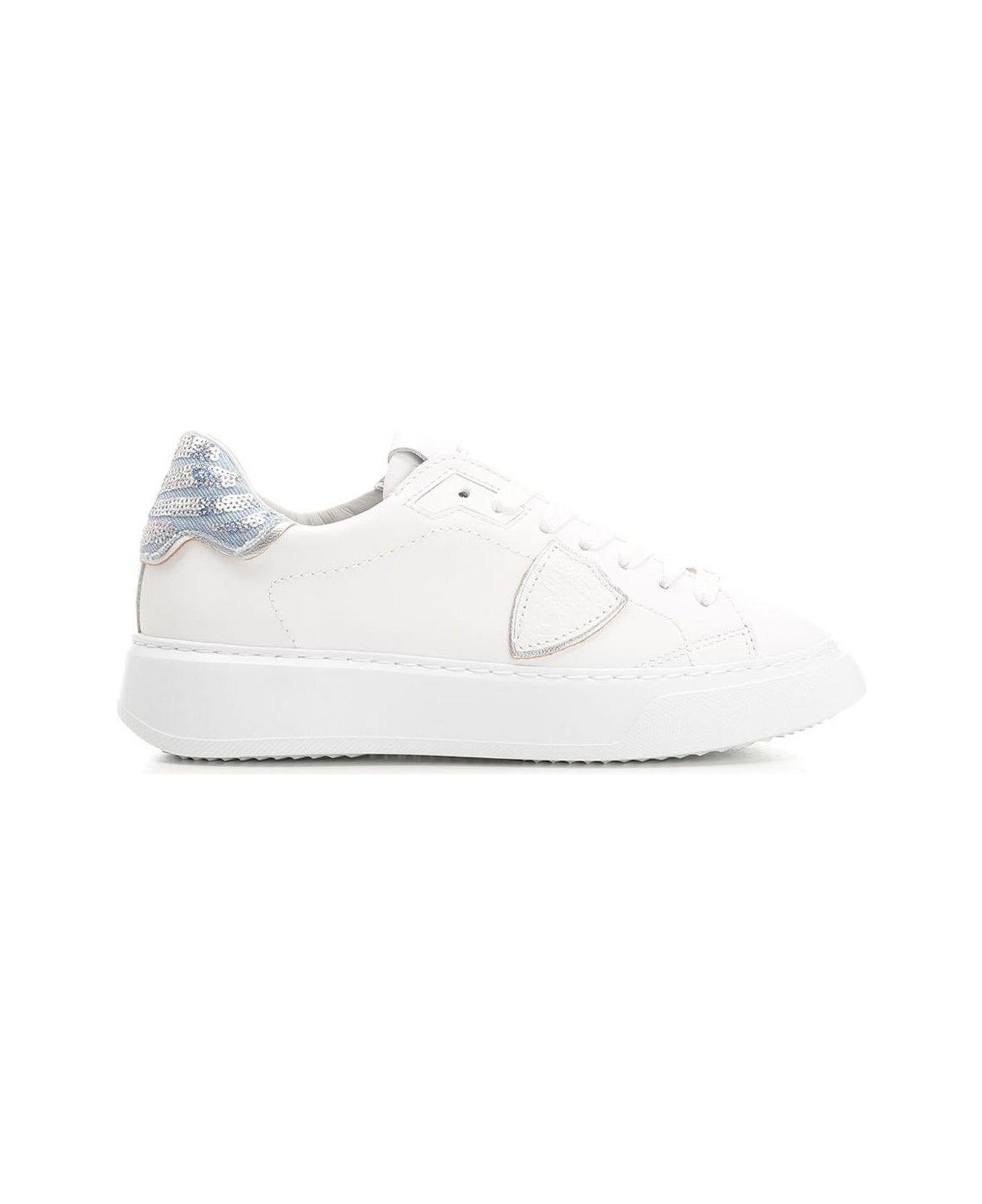 Philippe Model Temple Low-top Sneakers - WHITE, silver