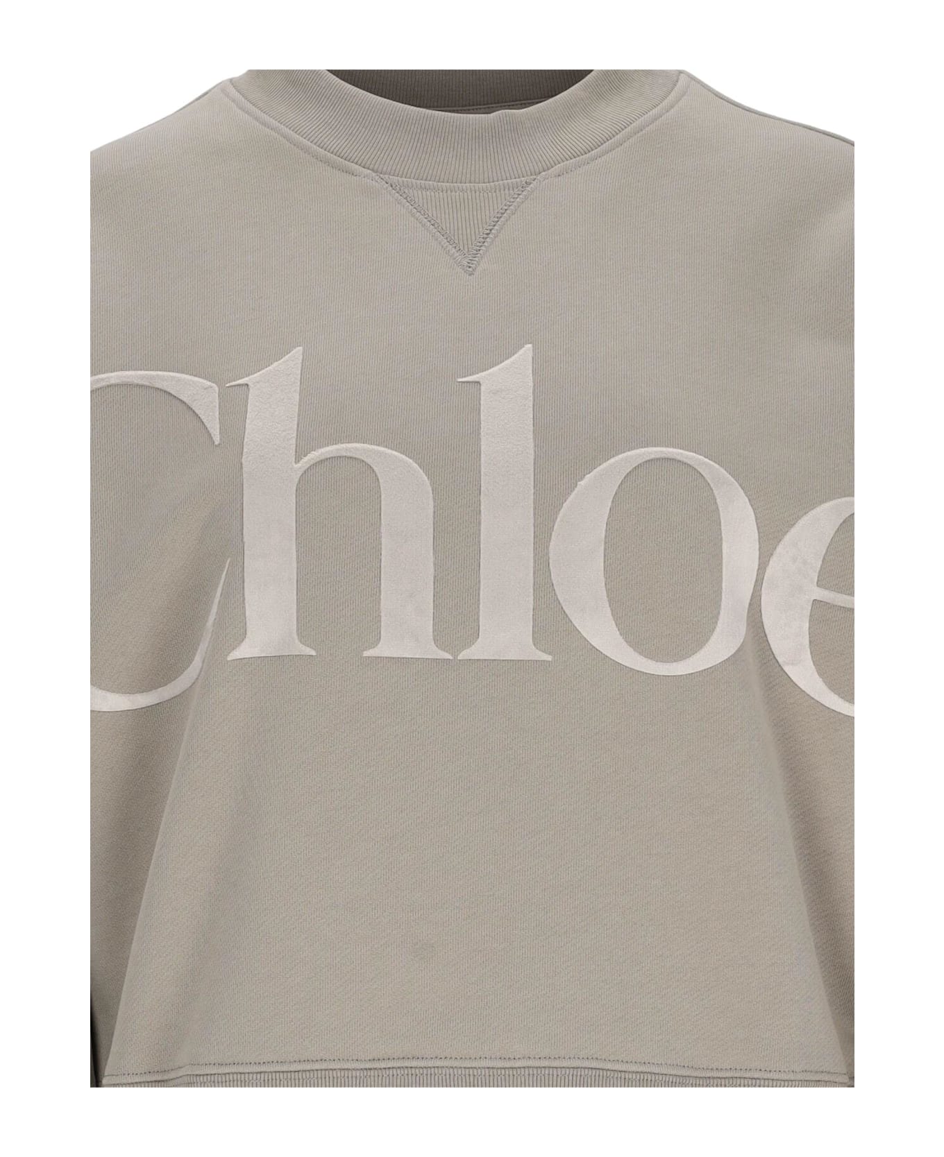 Chloé Logo Crewneck Sweatshirt - Grigio