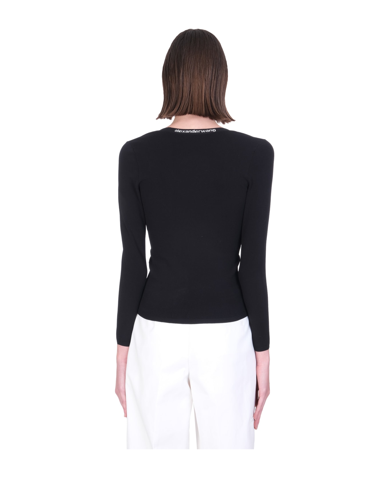 Alexander Wang Cotton Black Ribbed Sweater Womens Jumpers and knitwear Alexander Wang Jumpers and knitwear Save 20% 