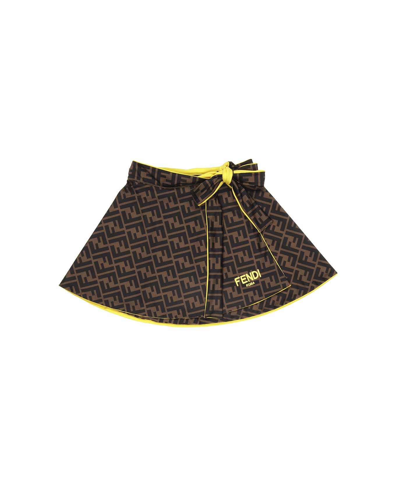 Fendi Ff Sarong In Lycra With Logo - Brown