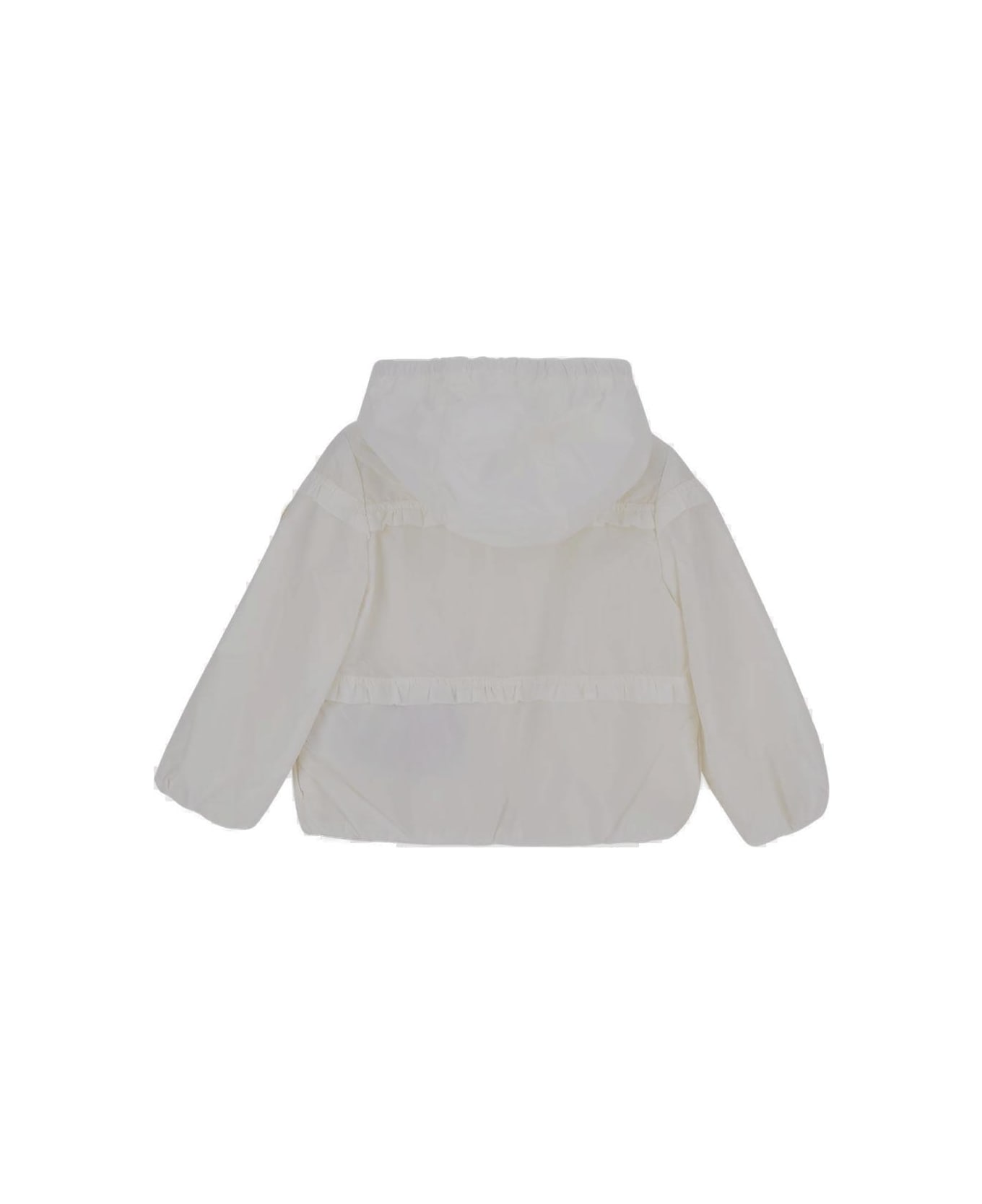 Moncler Logo Patch Hooded Jacket - White コート＆ジャケット