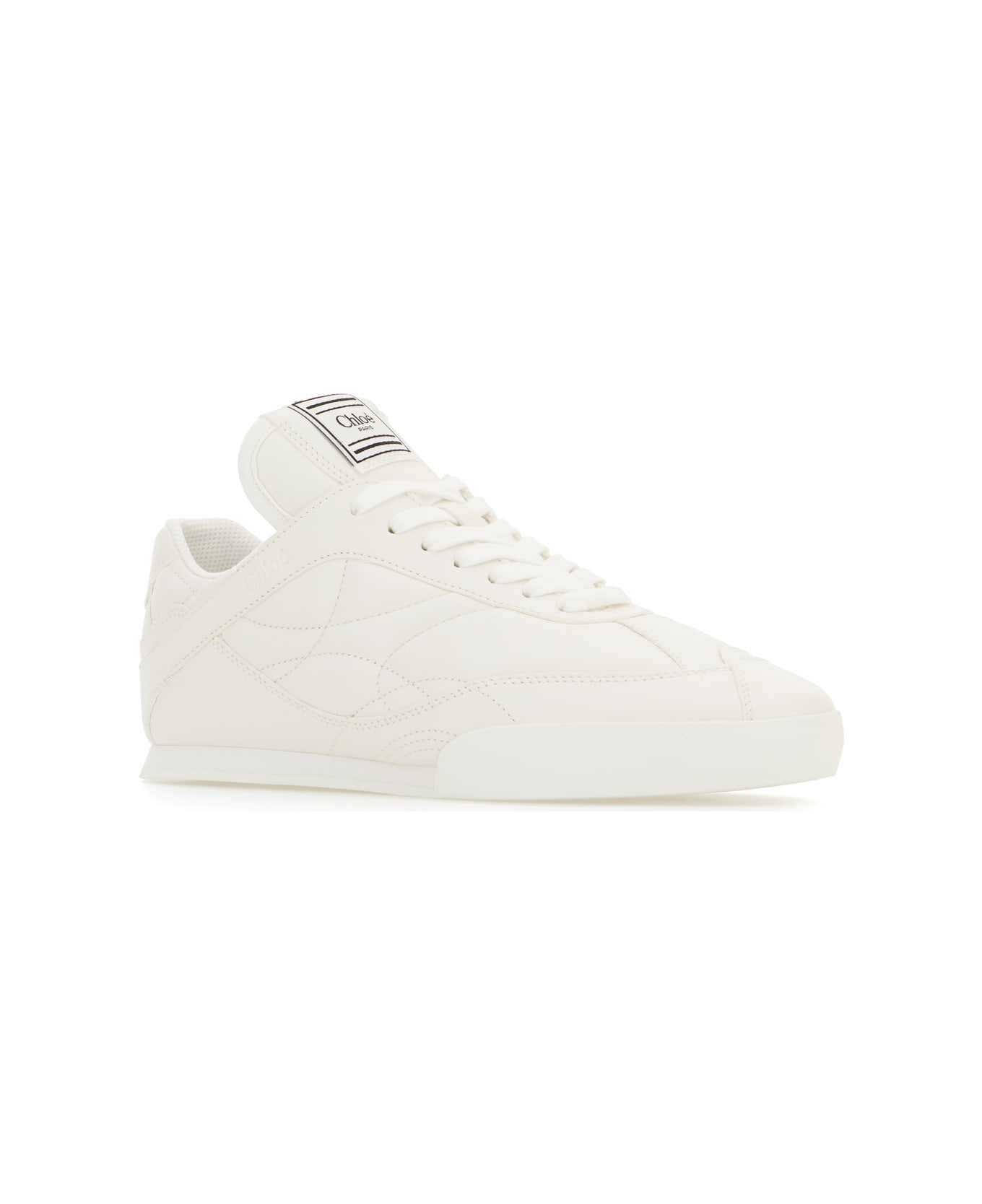 Chloé White Leather Kick Sneakers - WHITE