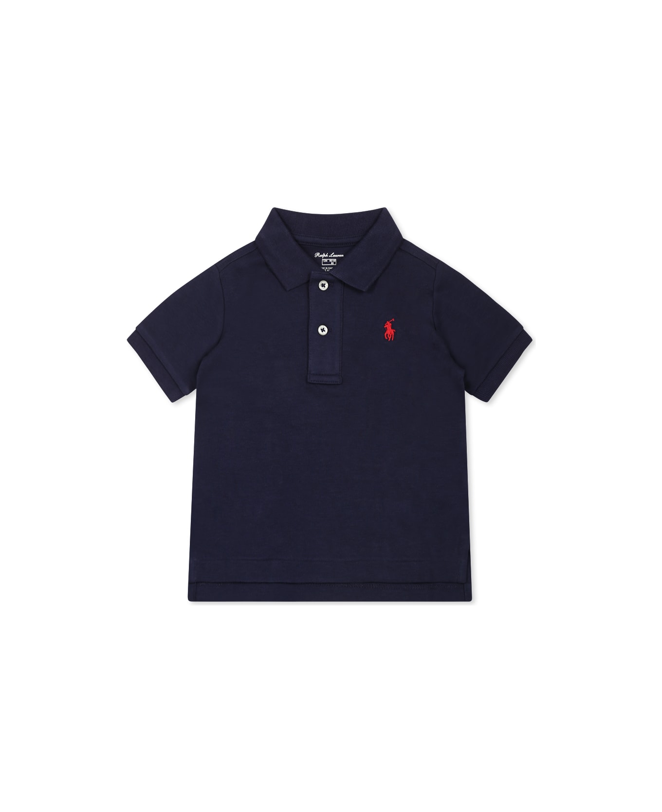 Ralph Lauren Blue Polo For Baby Boy With Horse - Blue