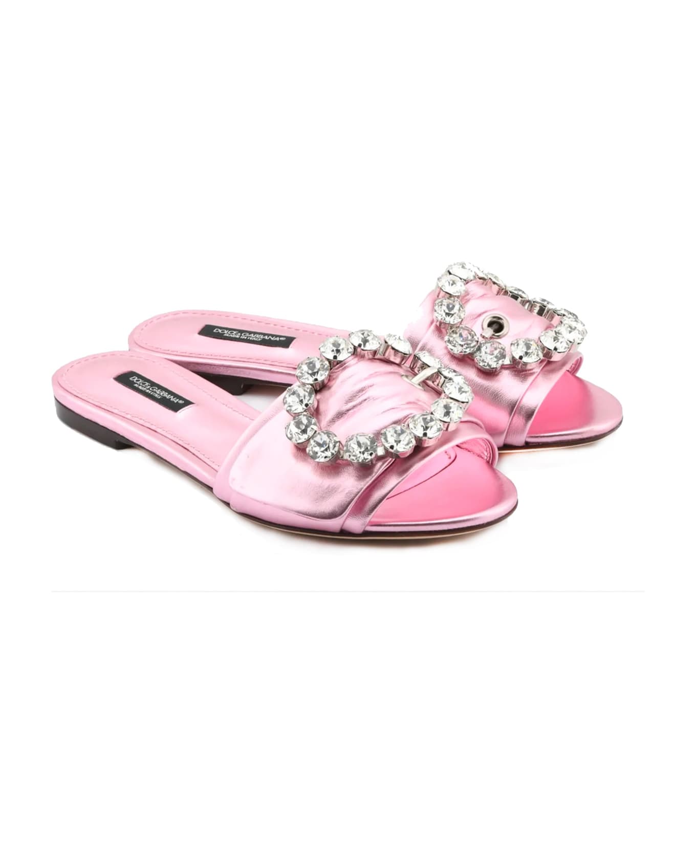 Dolce & Gabbana Crystal Embellished Flats - Pink サンダル