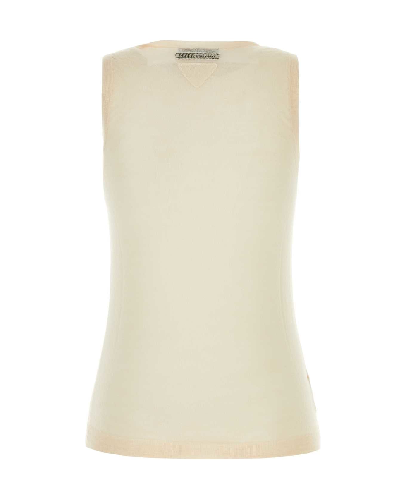 Prada Skin Pink Cashmere Blend Vest - NATURALE