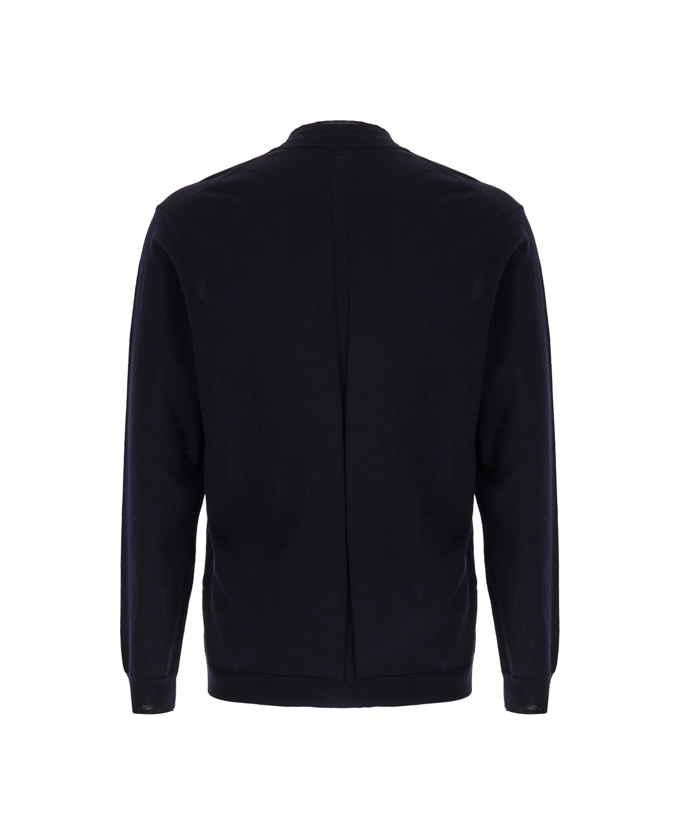 Low Brand Blue Crew Neck Pullover In Virgin Wool Man - Blu