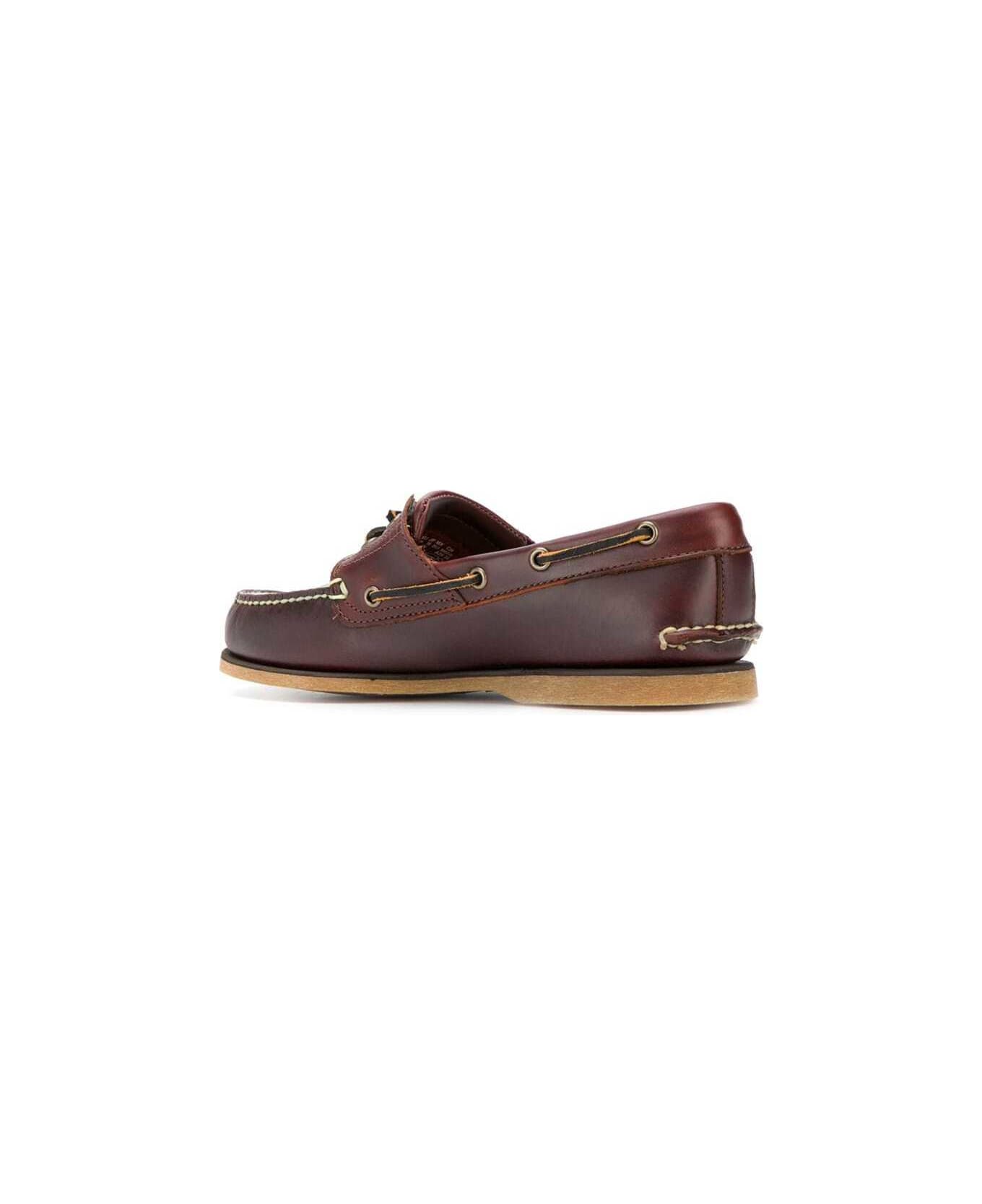 Timberland Classic Boat Loafers In Brown Leather Man - Brown