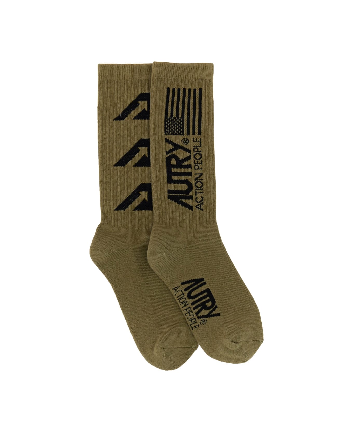 Autry Jaquard Logo Sock - GREEN 靴下＆タイツ