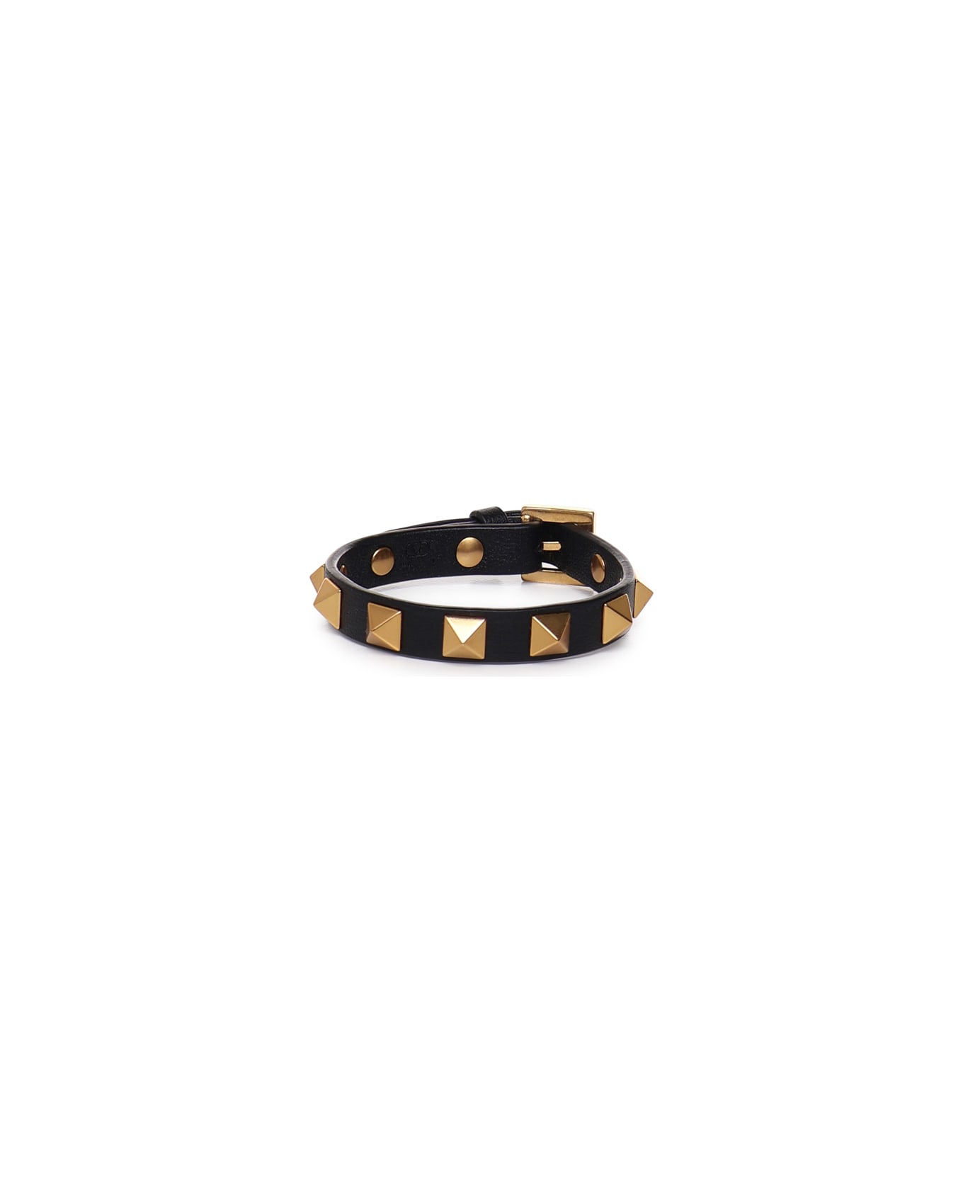 Valentino Garavani Stud Bracelet In Calfskin - Black