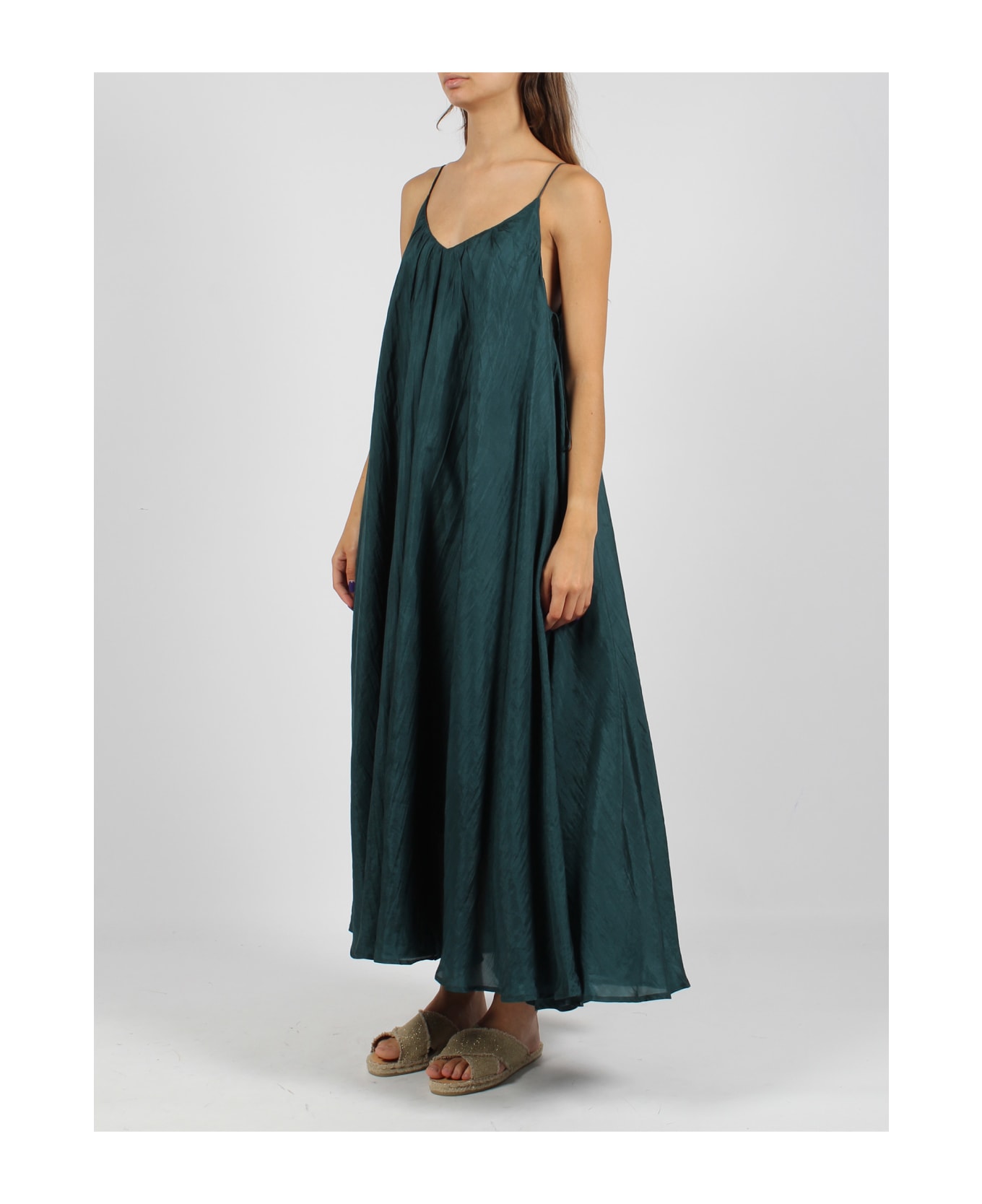 The Rose Ibiza Silk Long Dress - Green