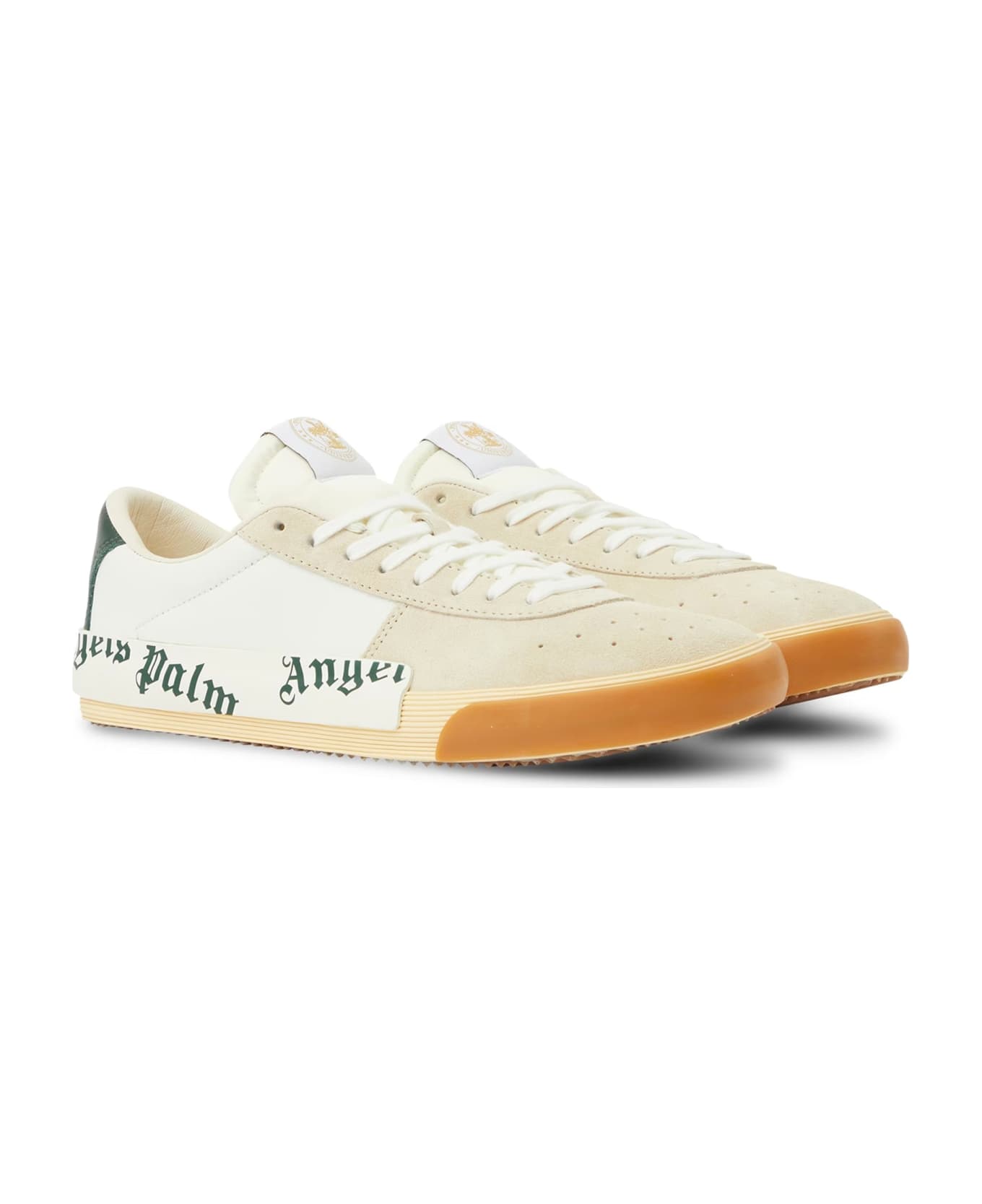 Palm Angels Leather Logo Sneakers - Beige