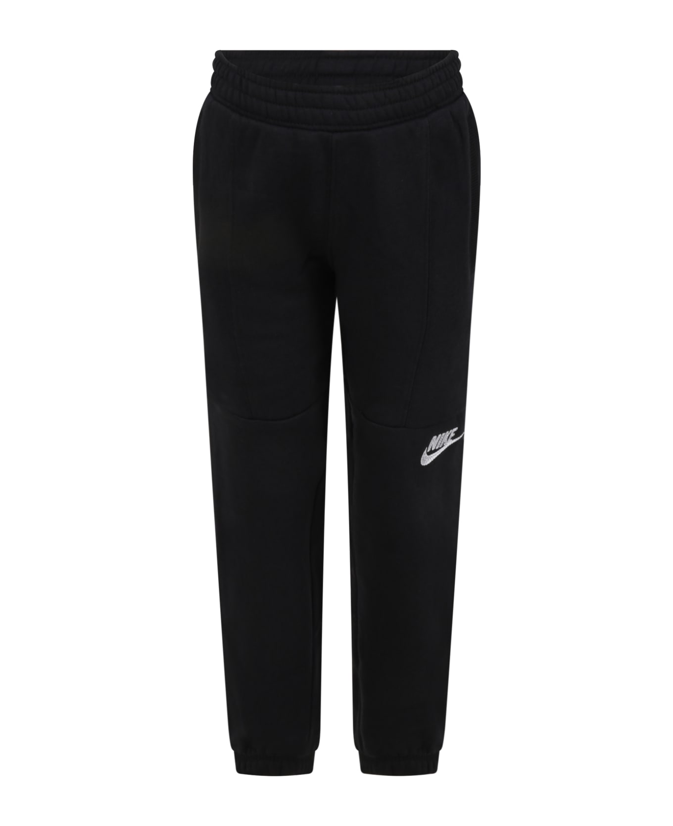 Nike Black Sweatpants For Boy With Double Logo - Black ボトムス