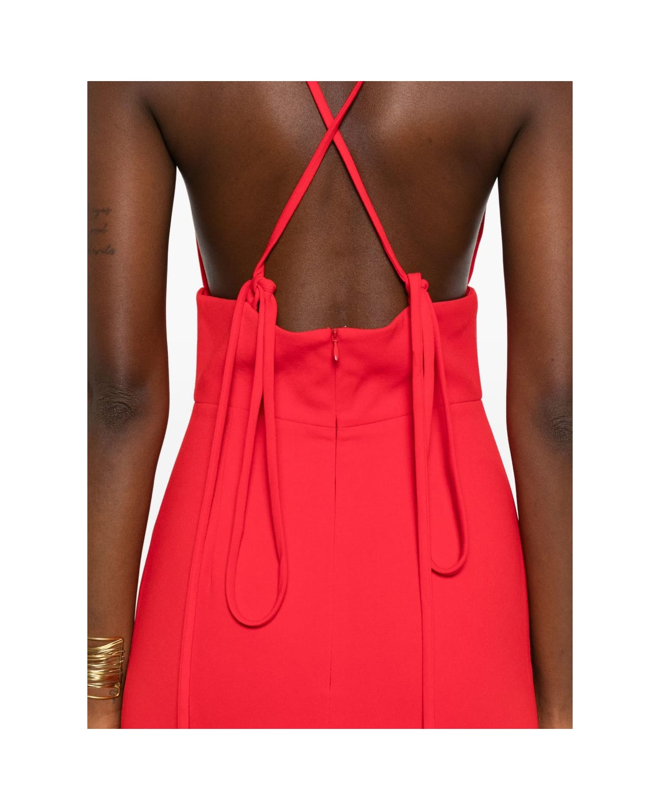 Solace London Milly Midi Dress - Red