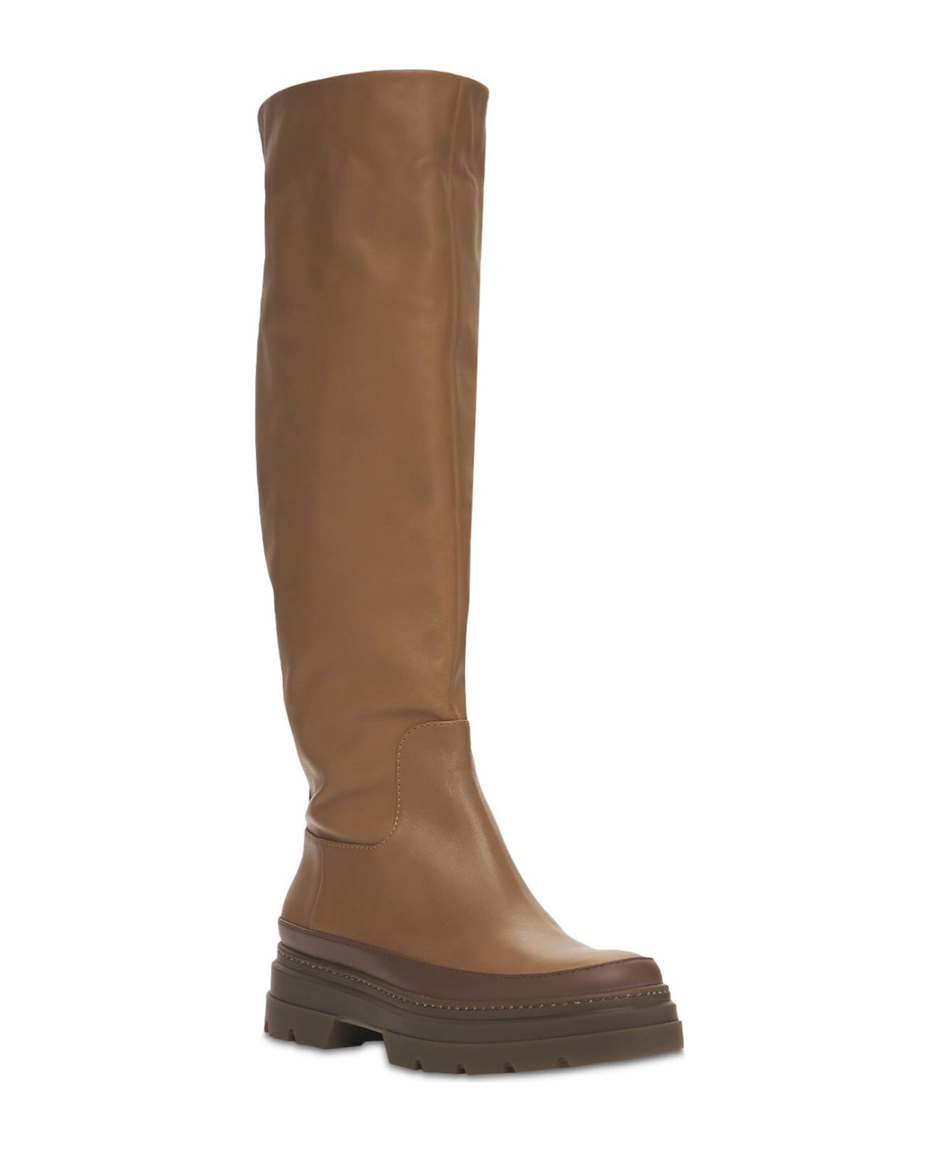 Max Mara Accessori Beryl Leather Boots - Brown