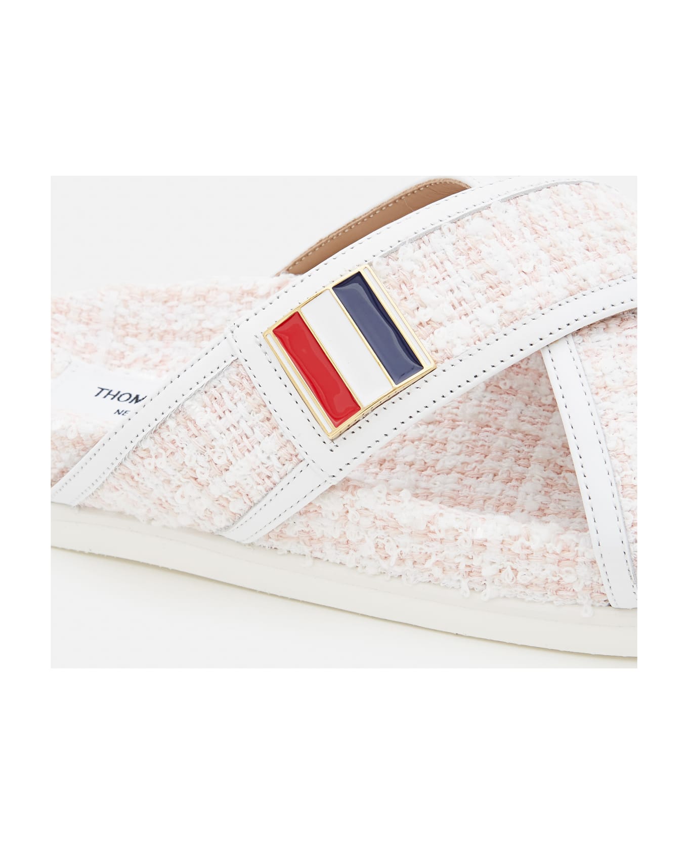 Thom Browne Criss Cross Tweed Sandals - White