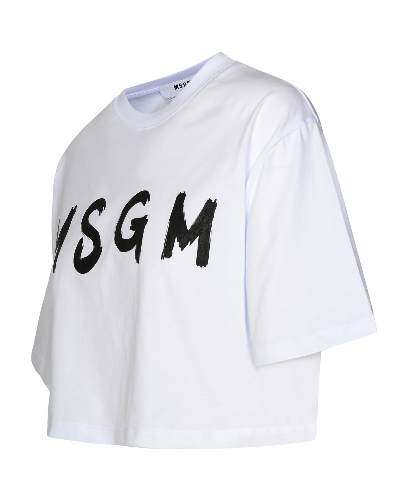 MSGM White Cotton T-shirt - Bianco Tシャツ