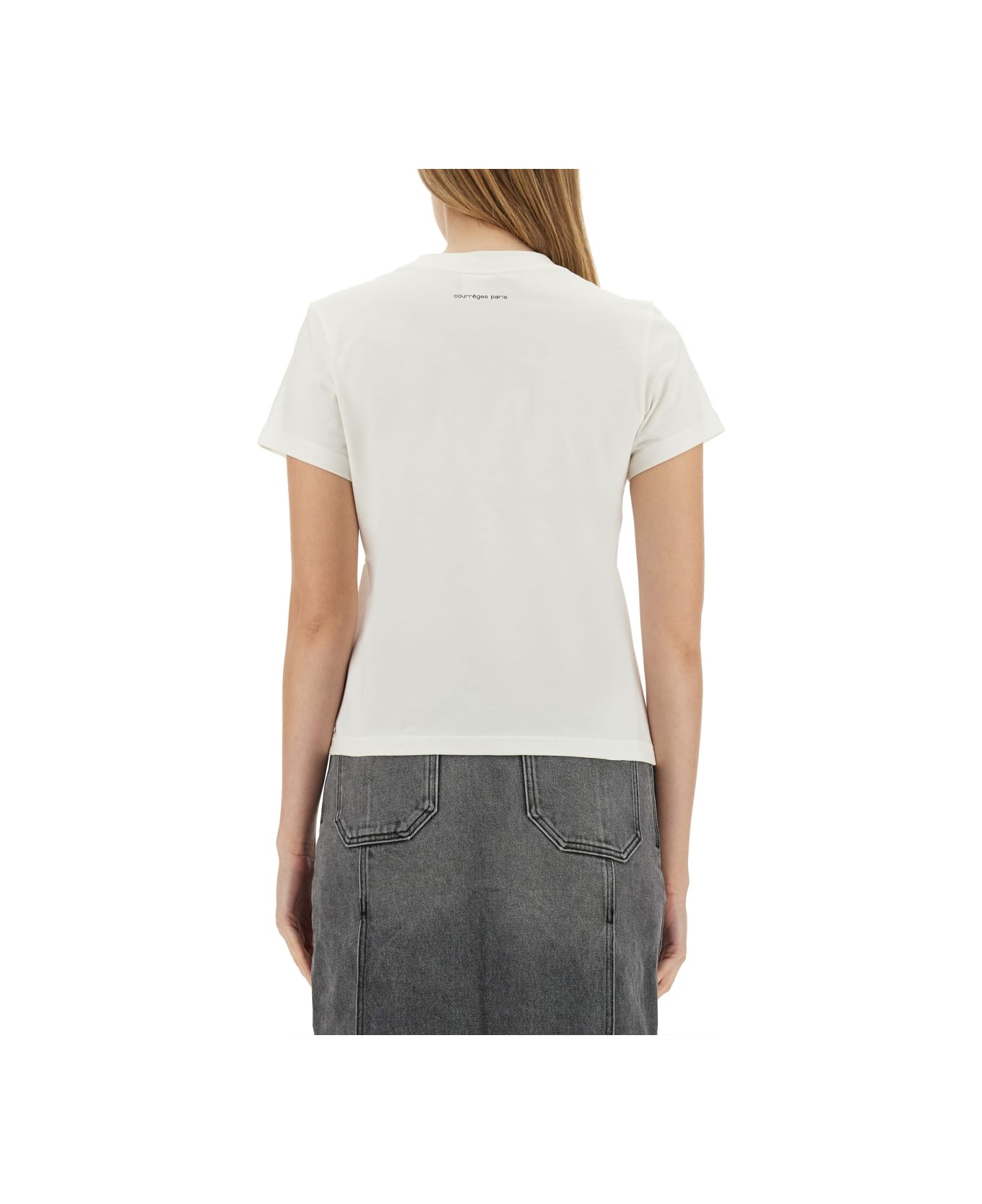 Courrèges T-shirt With Logo - WHITE