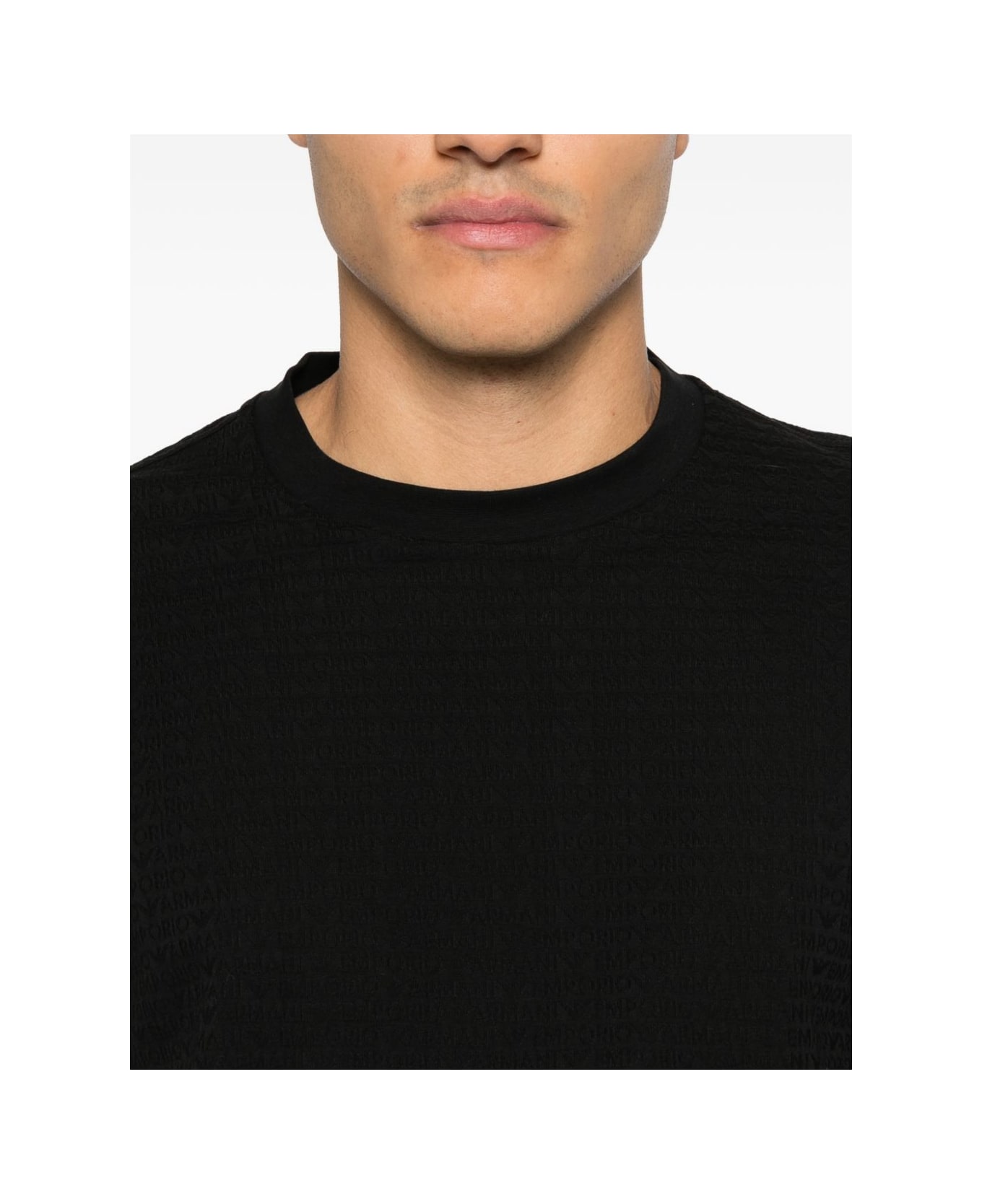 Emporio Armani Logo Cotton T-shirt - Black