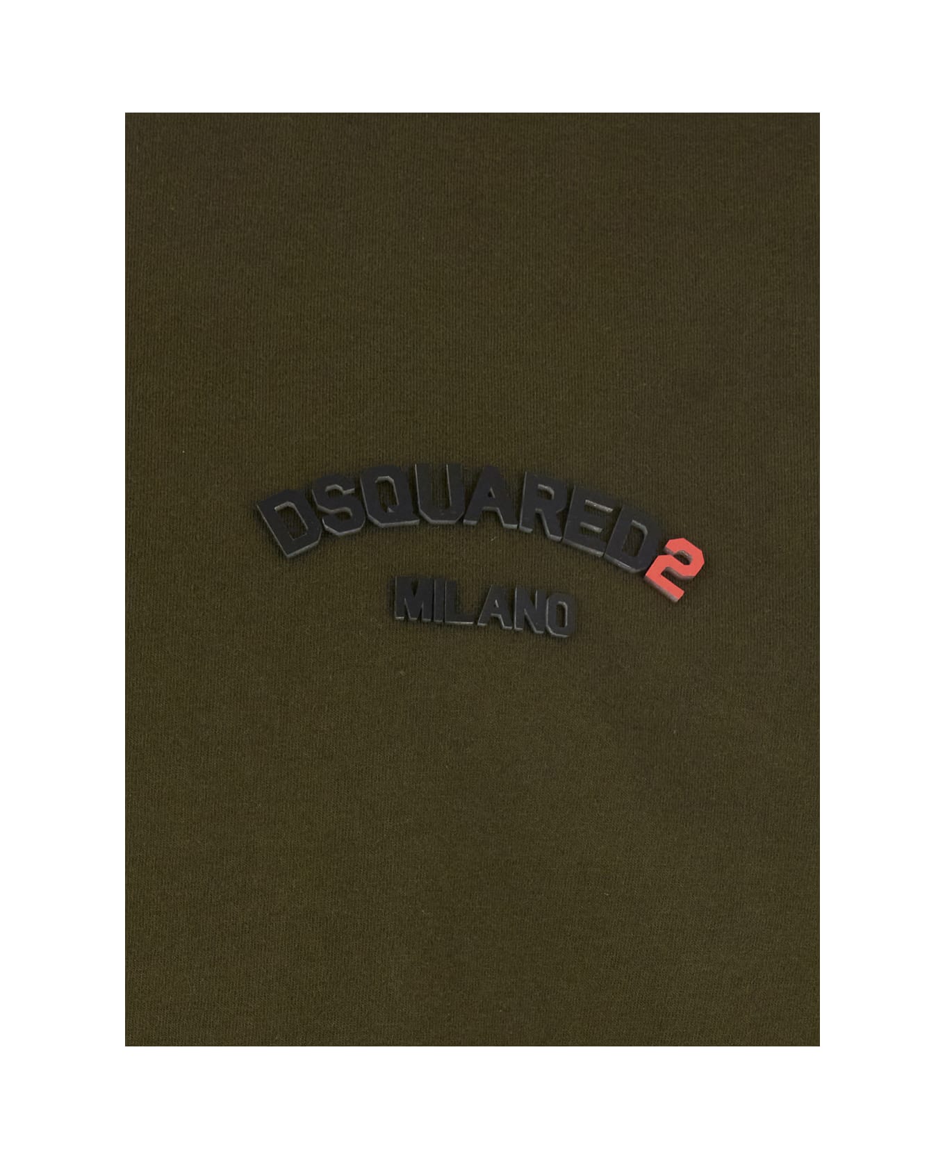 Dsquared2 Green Crew-neck T-shirt With Logo On The Front In Cotton Man - Green
