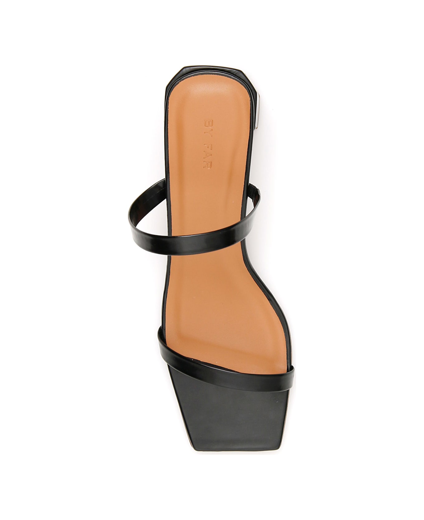 BY FAR Tanya Semi-gloss Leather Mules - BLACK (Black)
