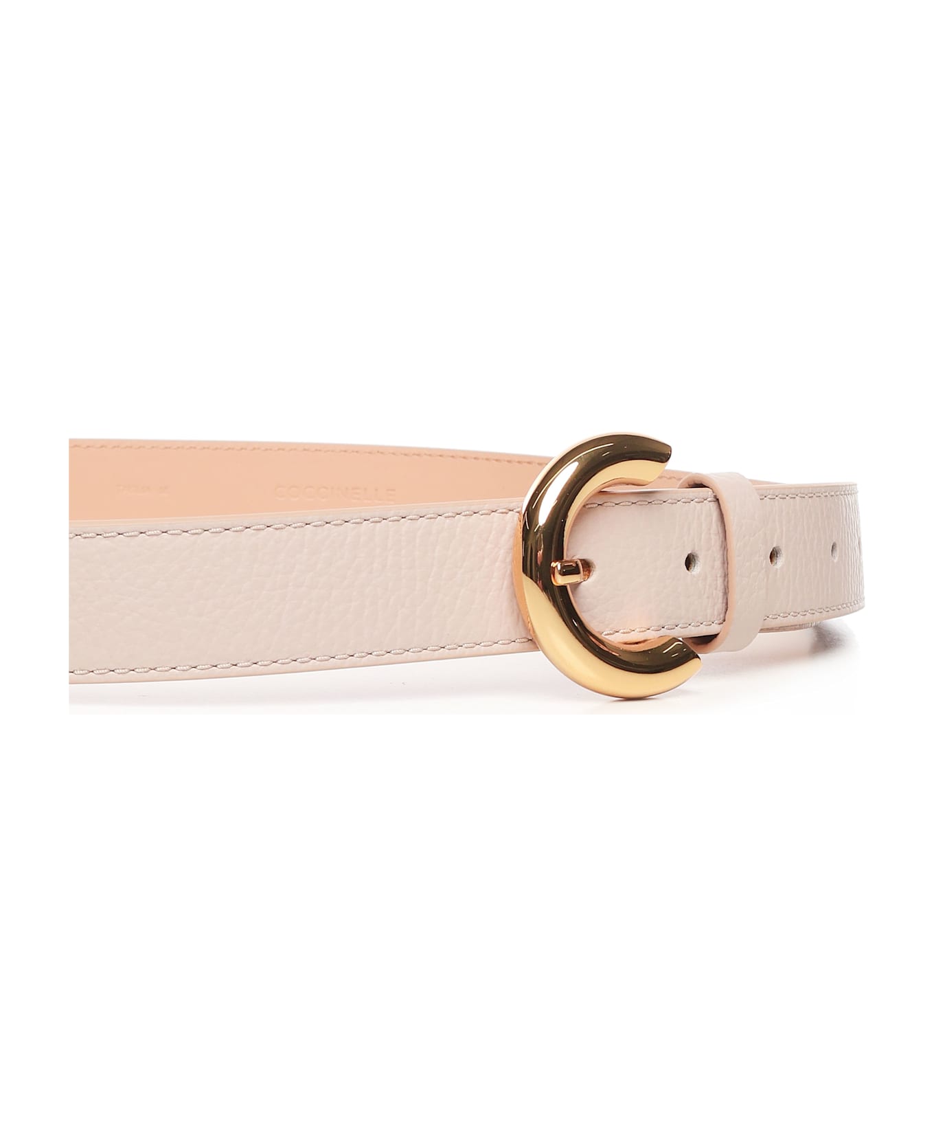 Coccinelle Leather Belt With Grain - Pink