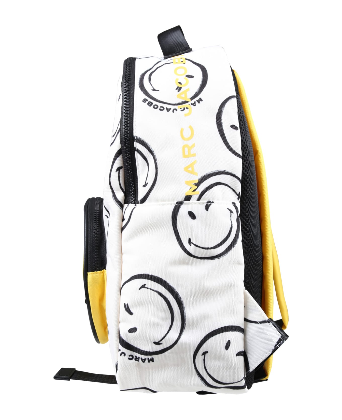 Marc Jacobs Ivory Backpack For Kids With Yellow Smiley - Bianco