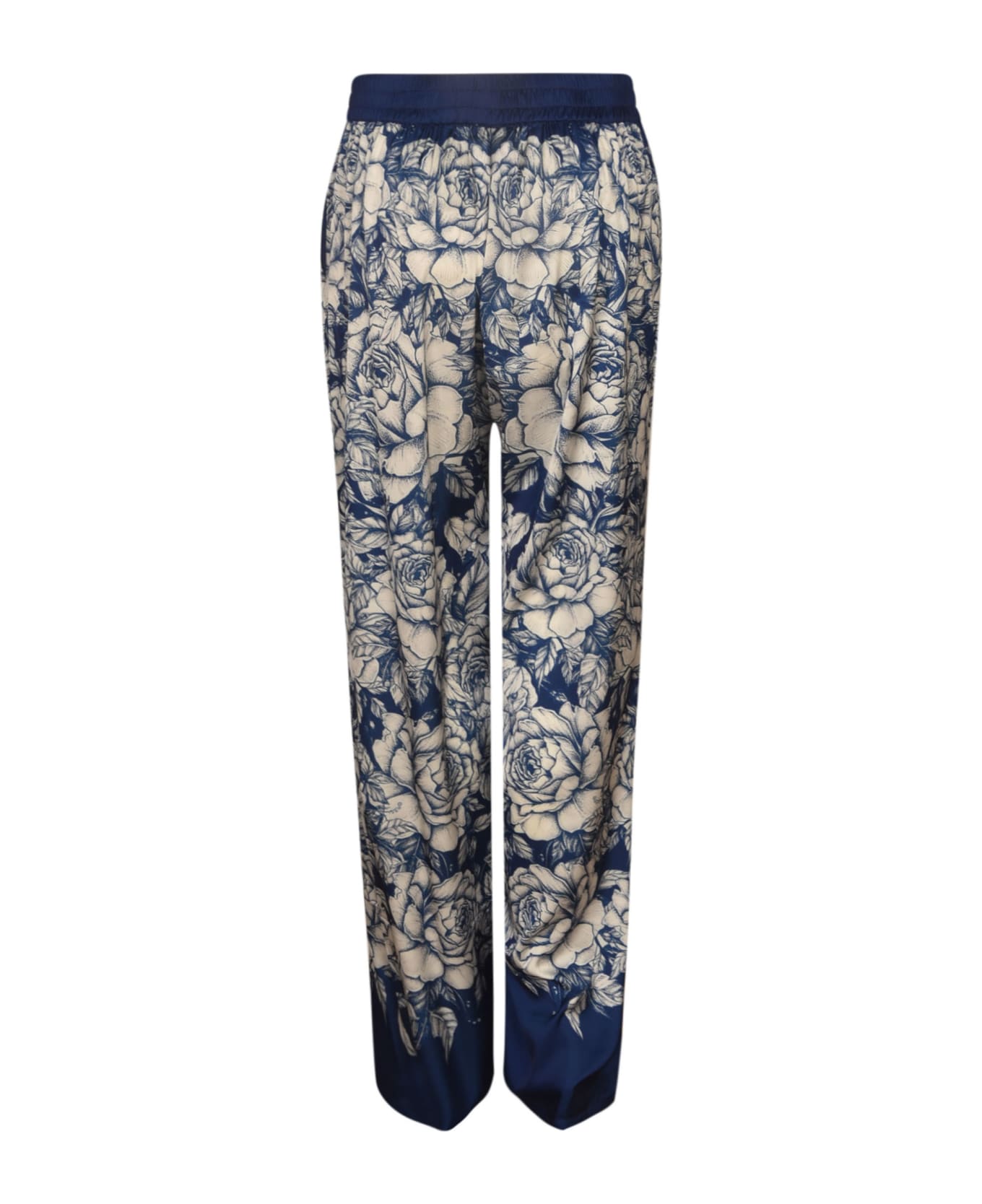 Blugirl Elastic Waist Floral Print Trousers - Blue