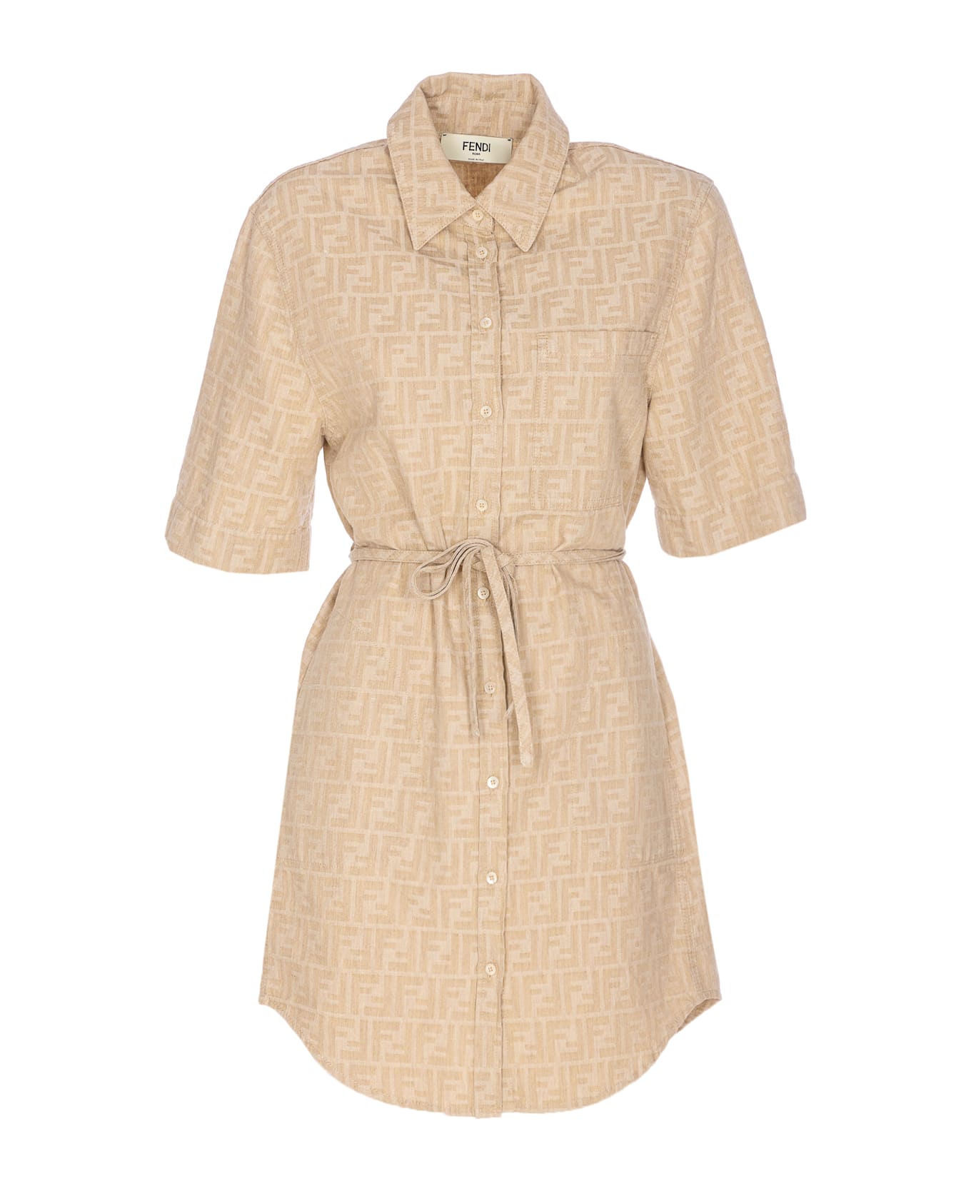Fendi Ff Logo Denim Dress - RAFFIA-25