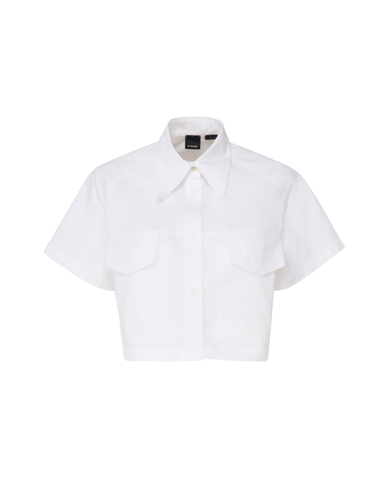 Pinko Cotton Crop Shirt - White シャツ