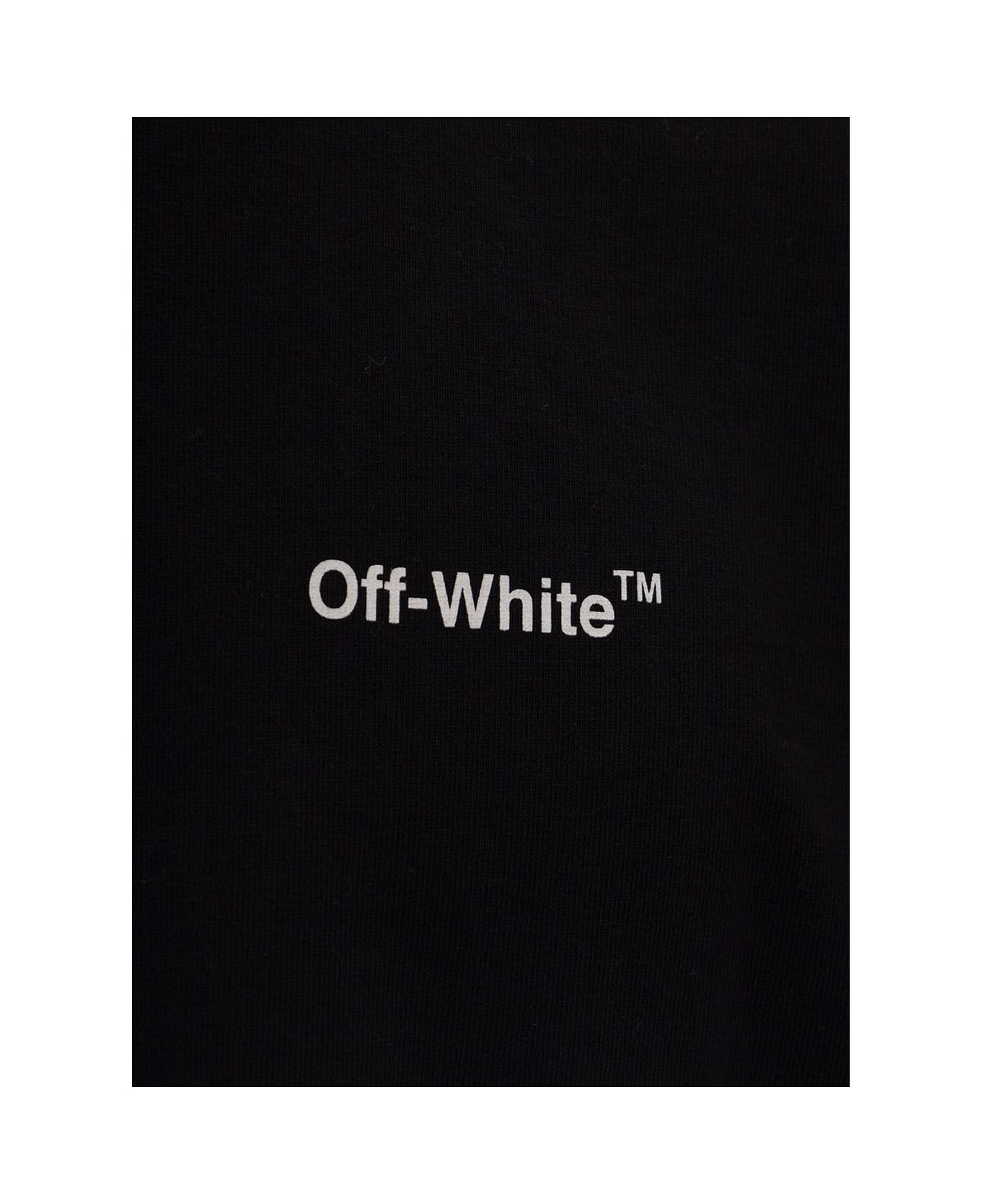 Off-White Black Crew Neck T-shirt With Arrow Logo Print In Cotton Man - Black