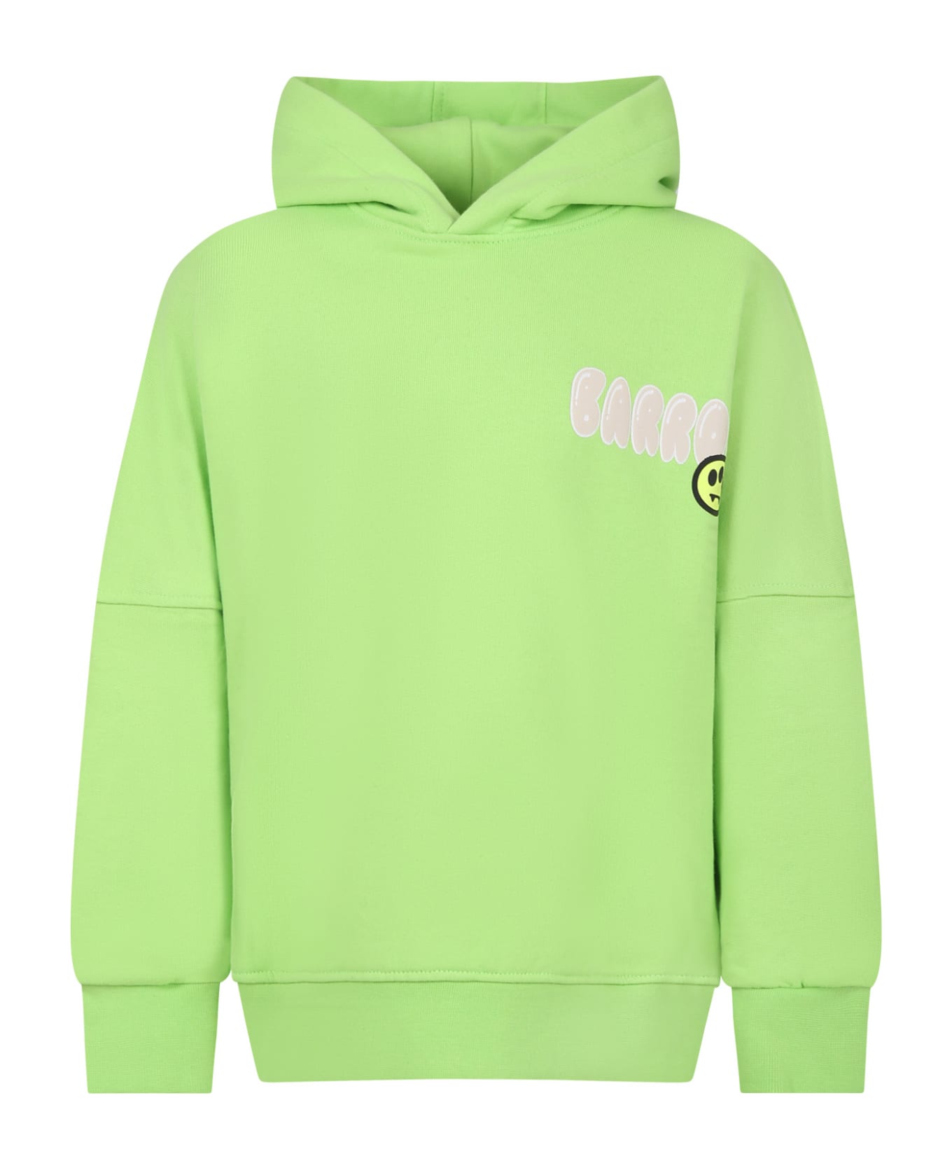 Barrow Green Sweatshirt For Kids With Bear Logo And Print - Cedro
