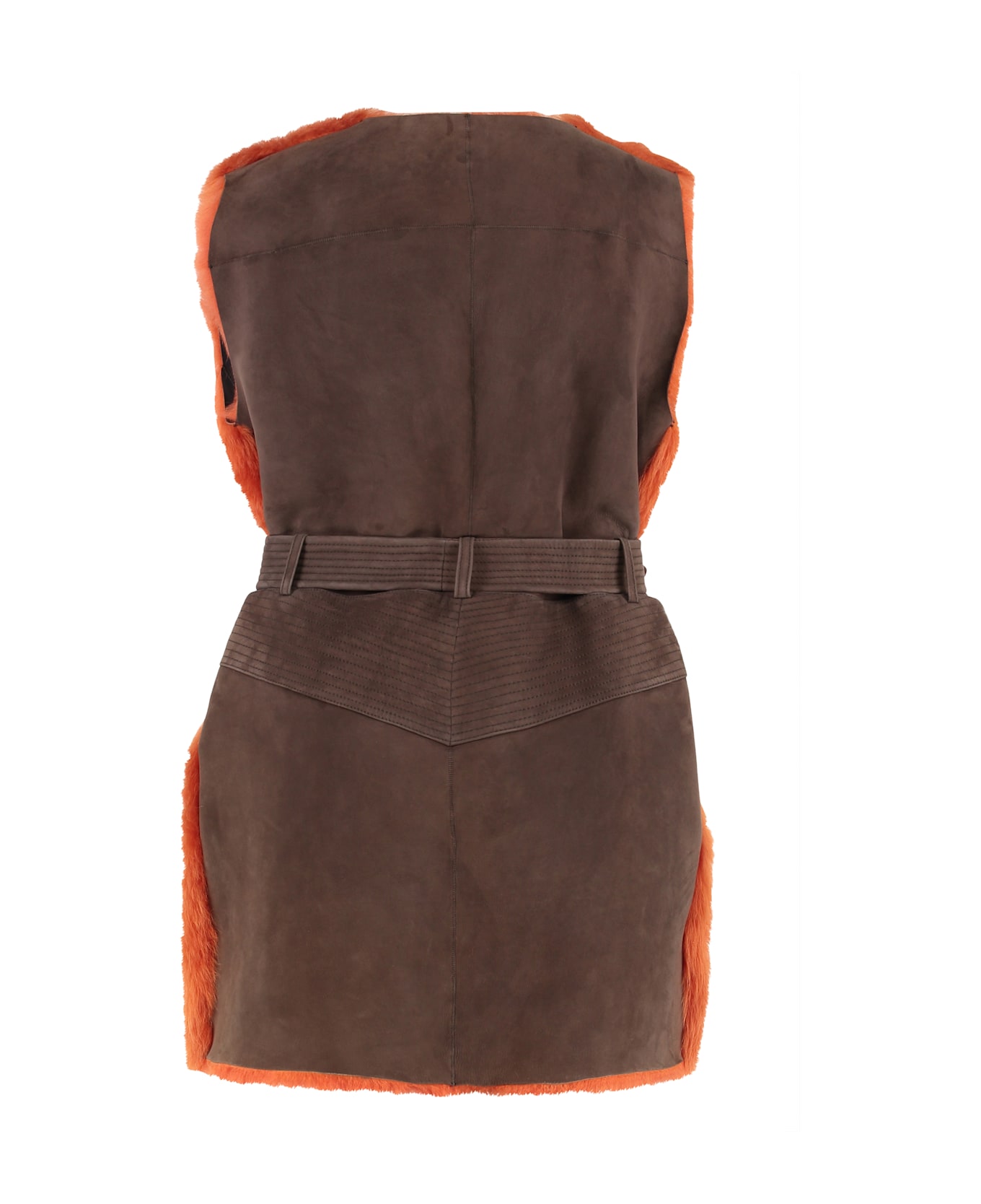 Alberta Ferretti Fur Vest - Orange