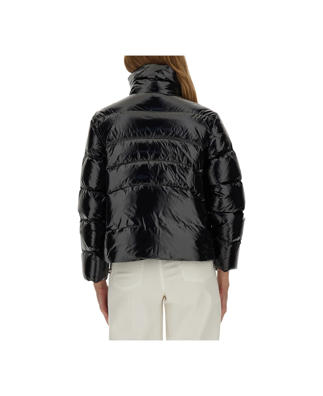 Colmar "glossy" Down Jacket With High Collar - BLACK