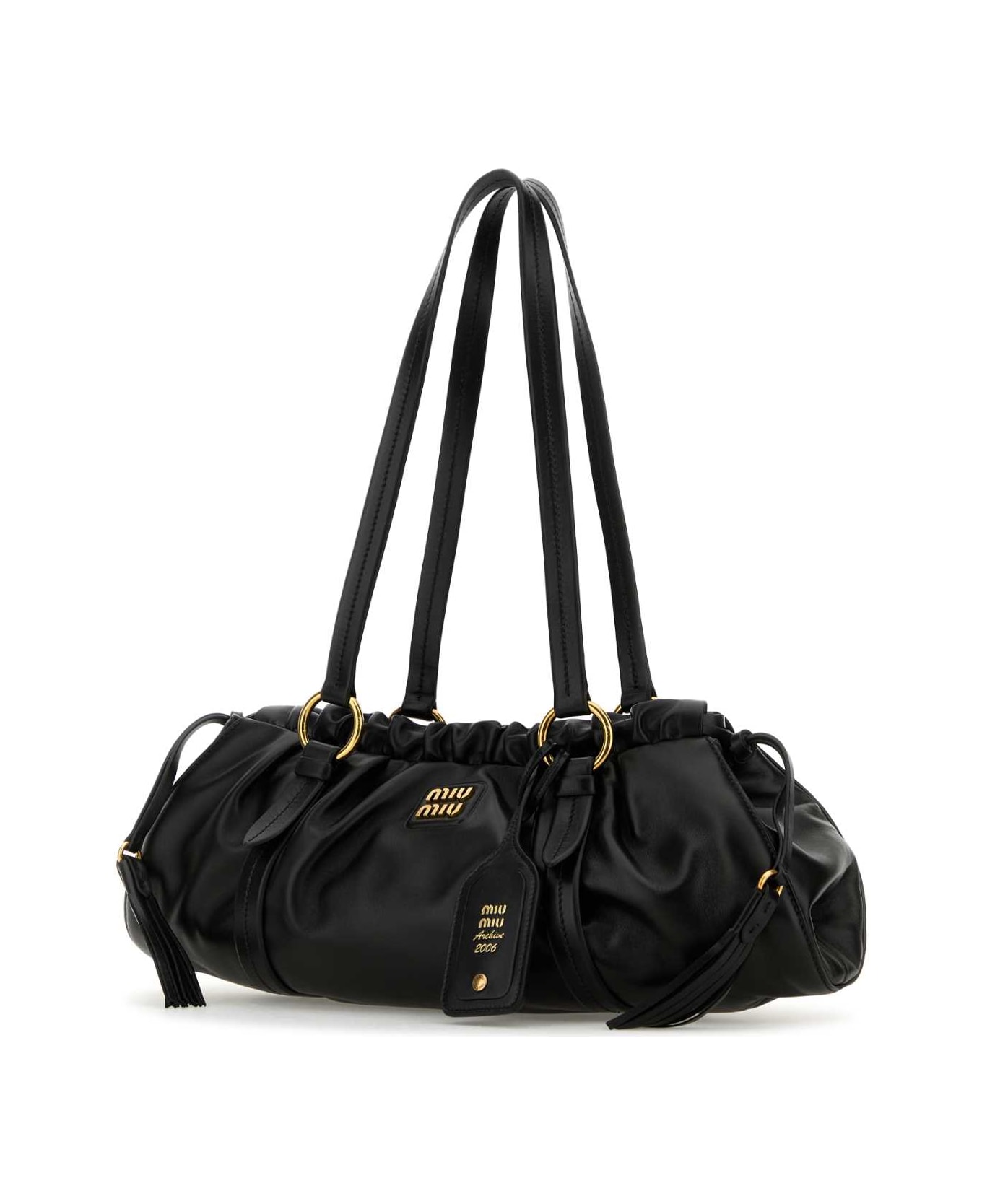 Miu Miu Black Leather Shoulder Bag - NERO