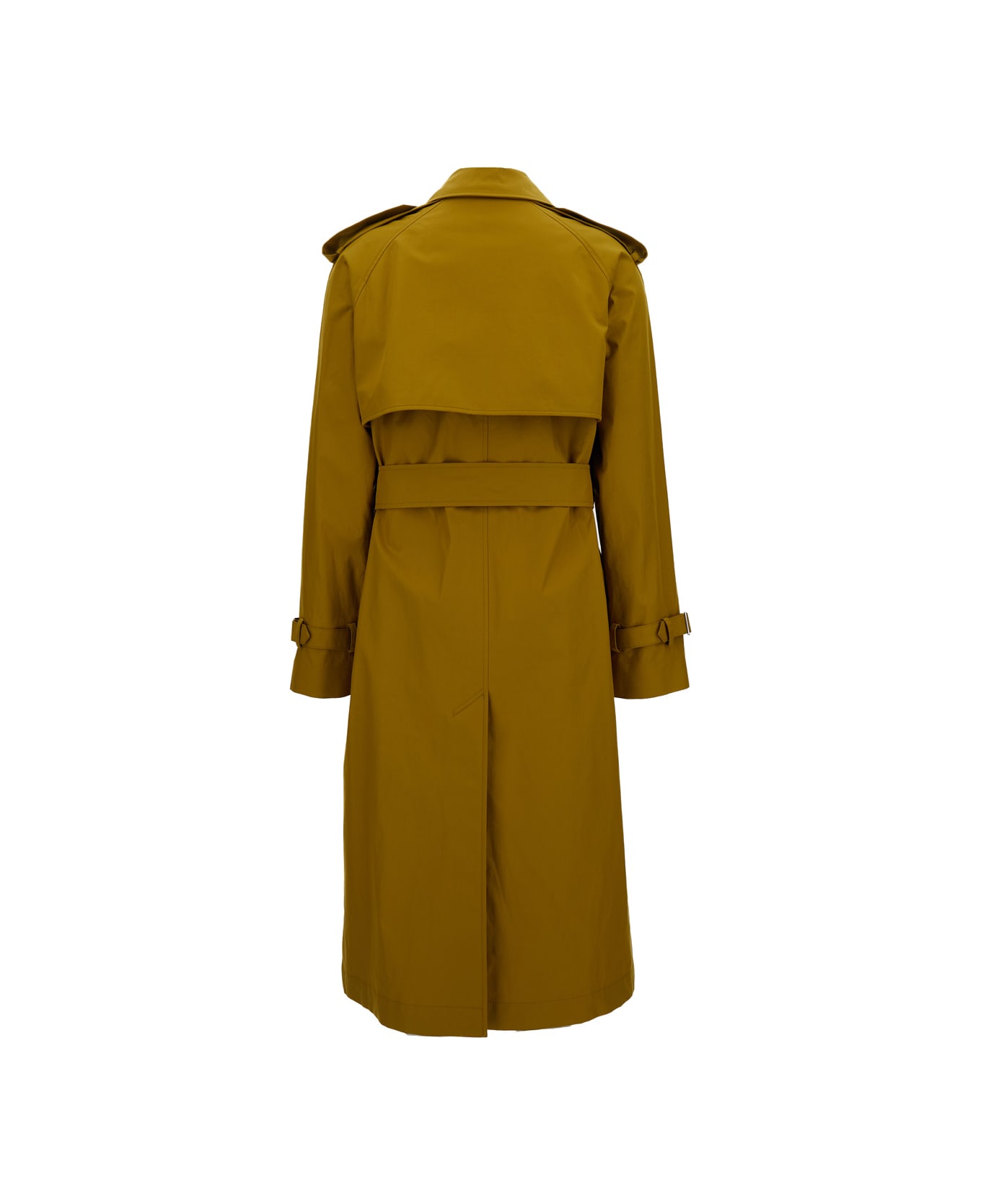 Burberry Long Double-breasted Trench Coat With Waist Belt In Cotton Woman - Brown